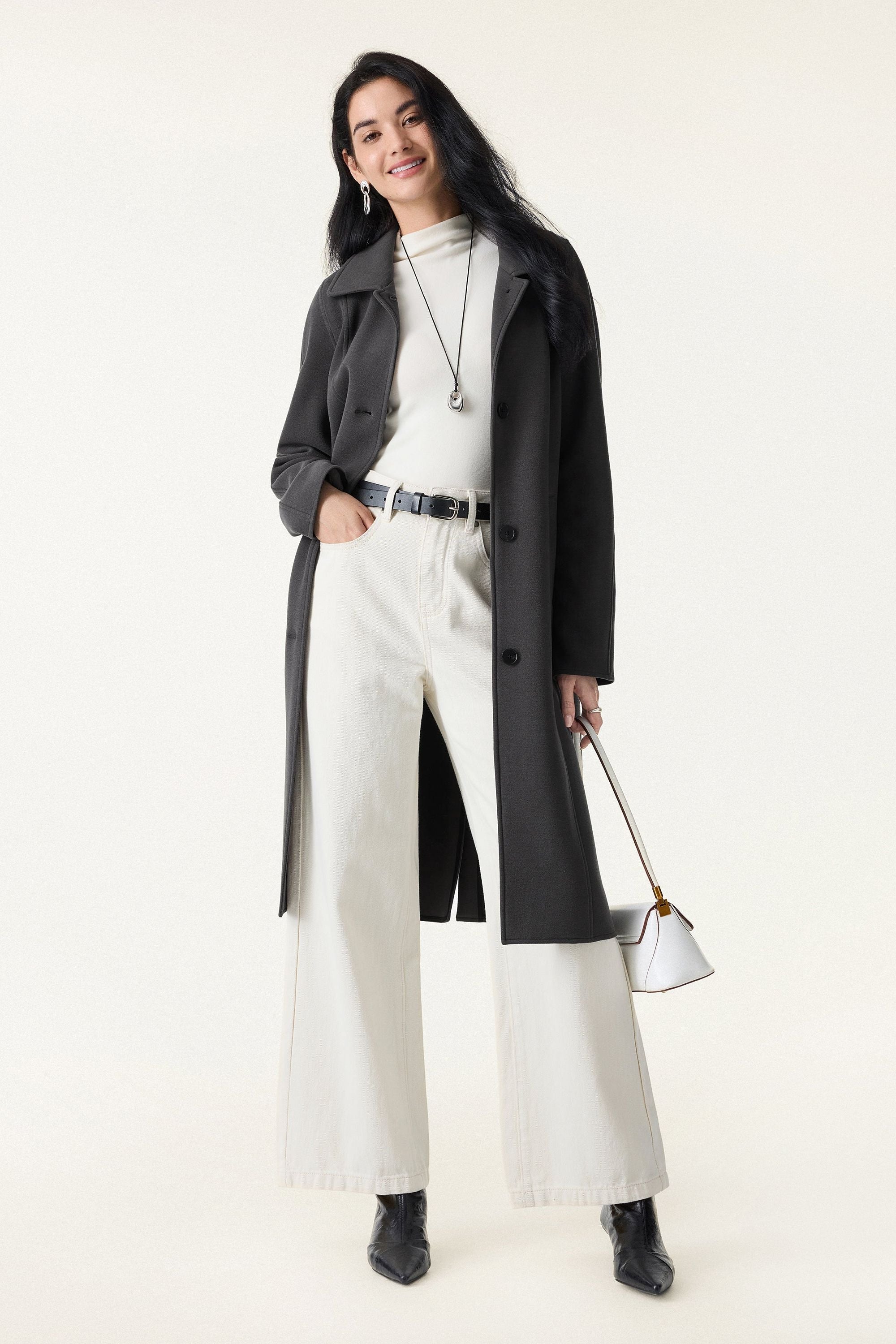 Button Front Collared Coat