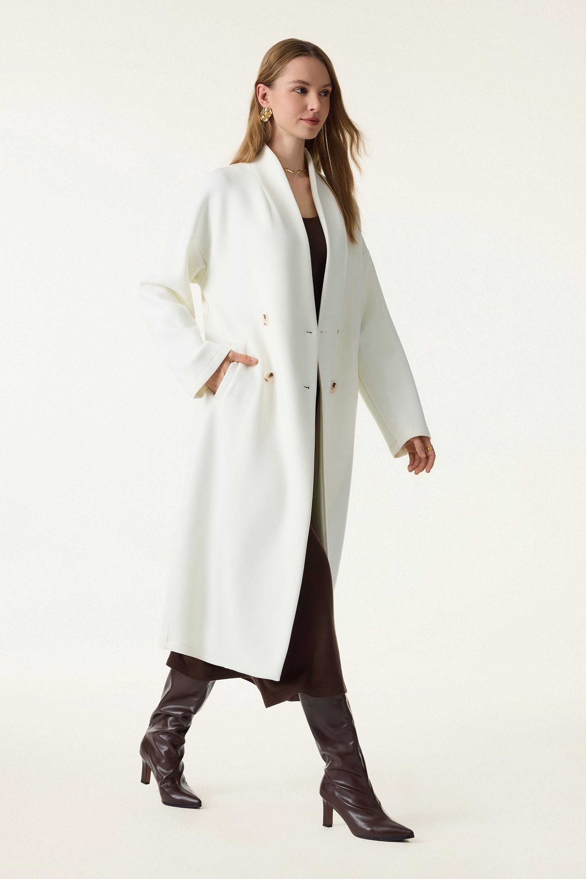 Double-breasted Stand Collar Coat