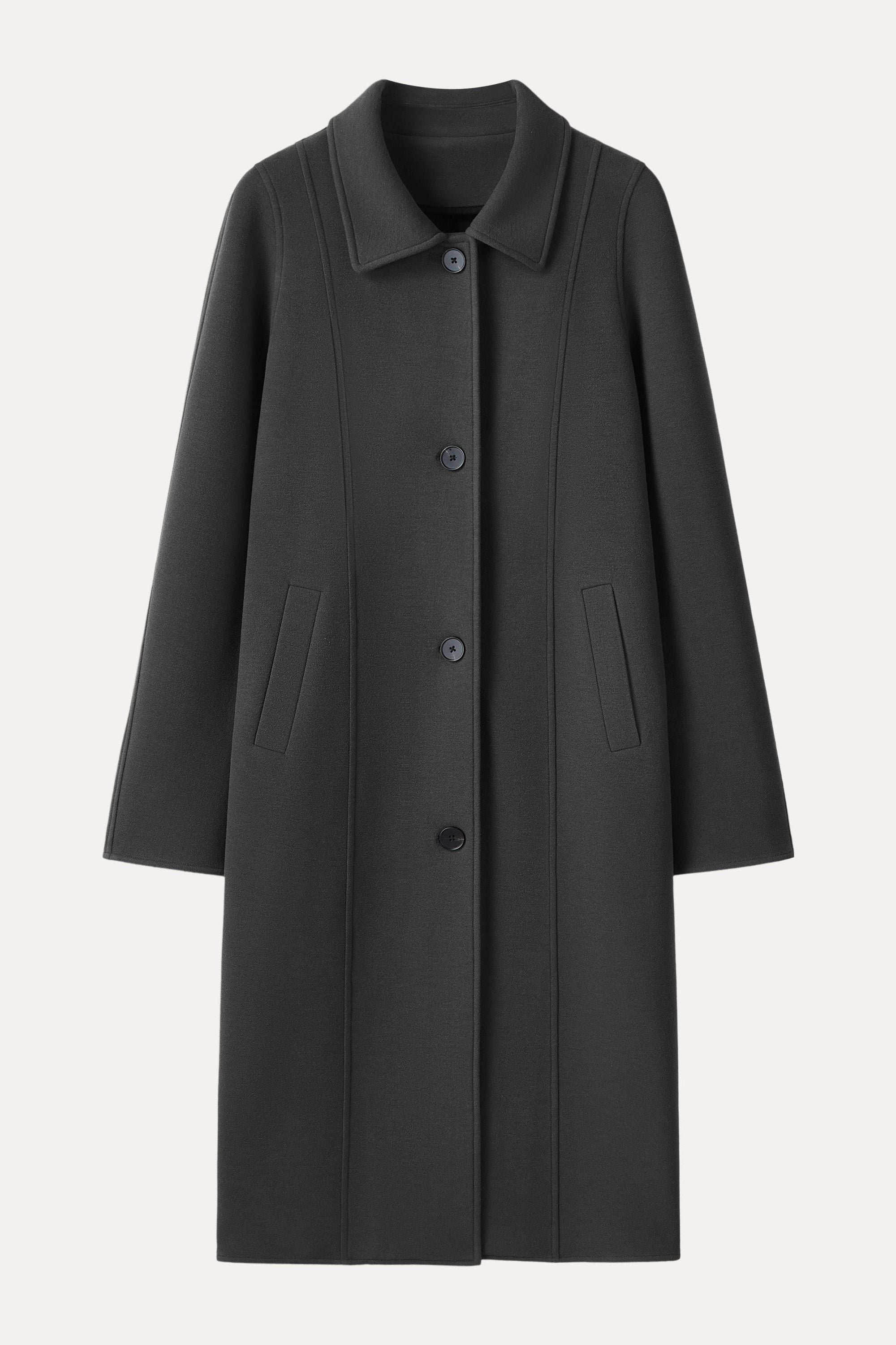Button Front Collared Coat