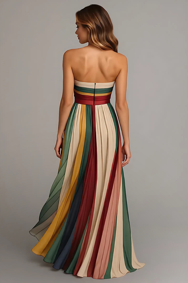 Luxe Multi-Stripe Maxi Dress