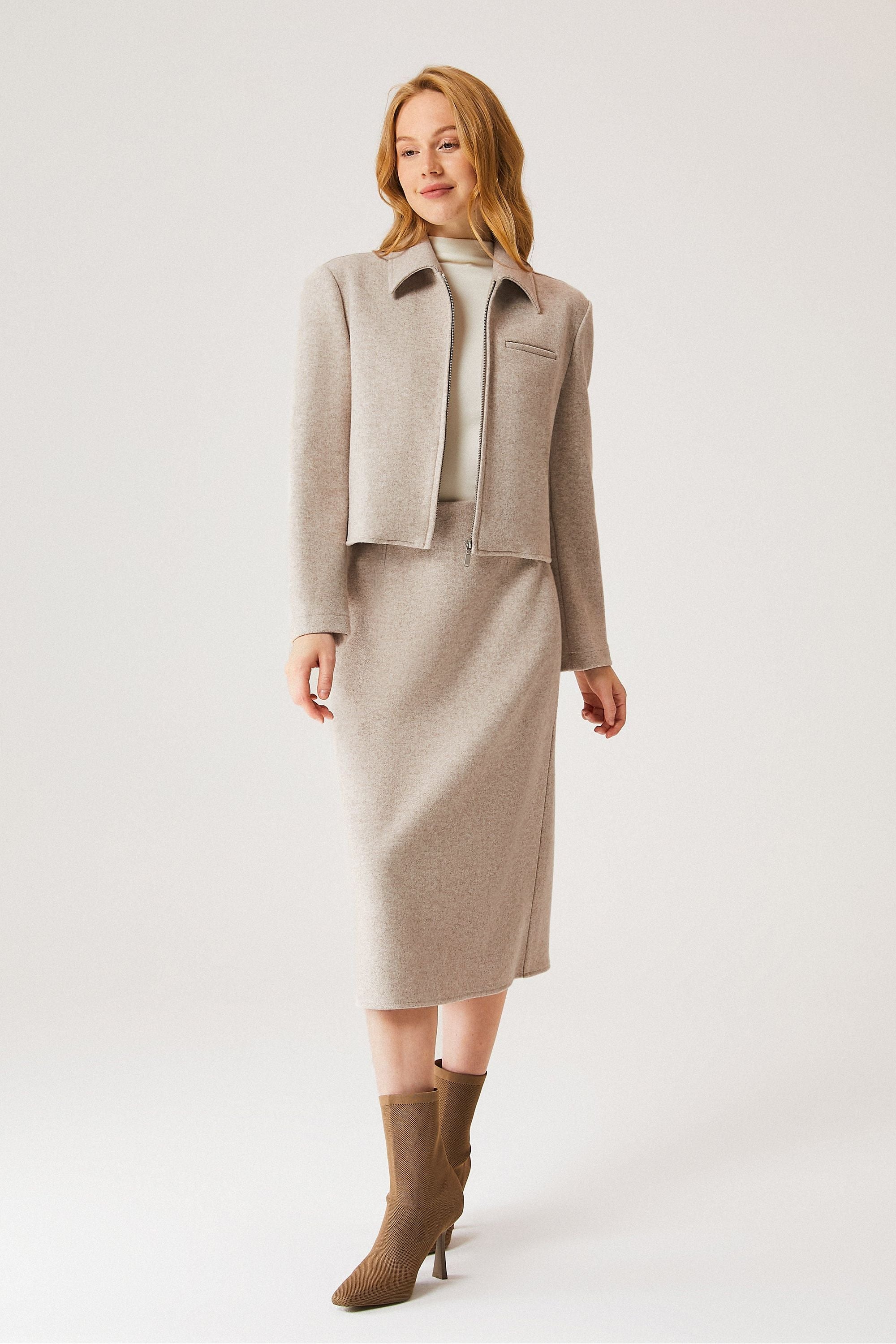 Full-Zip Cropped Jacket