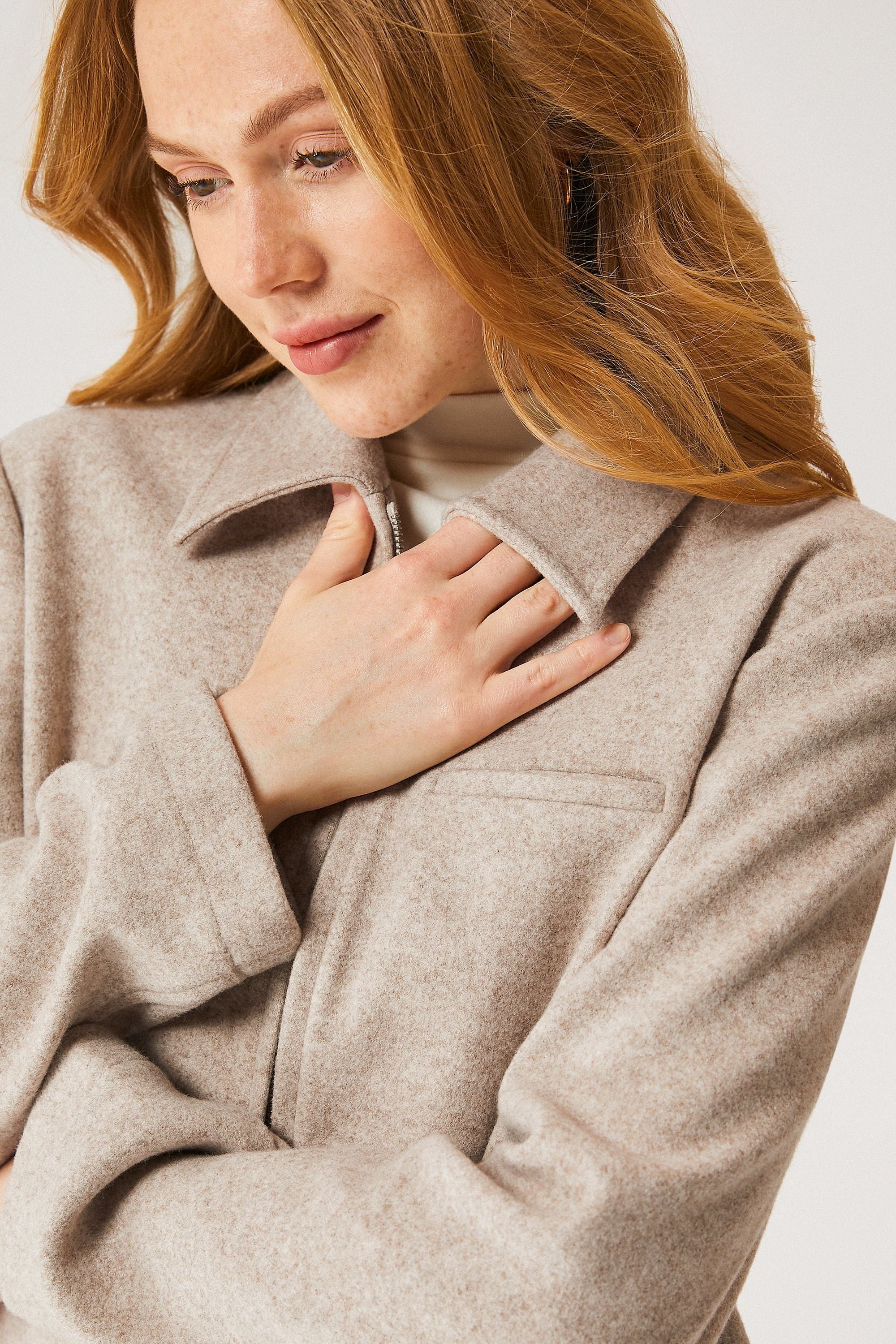 Full-Zip Cropped Jacket