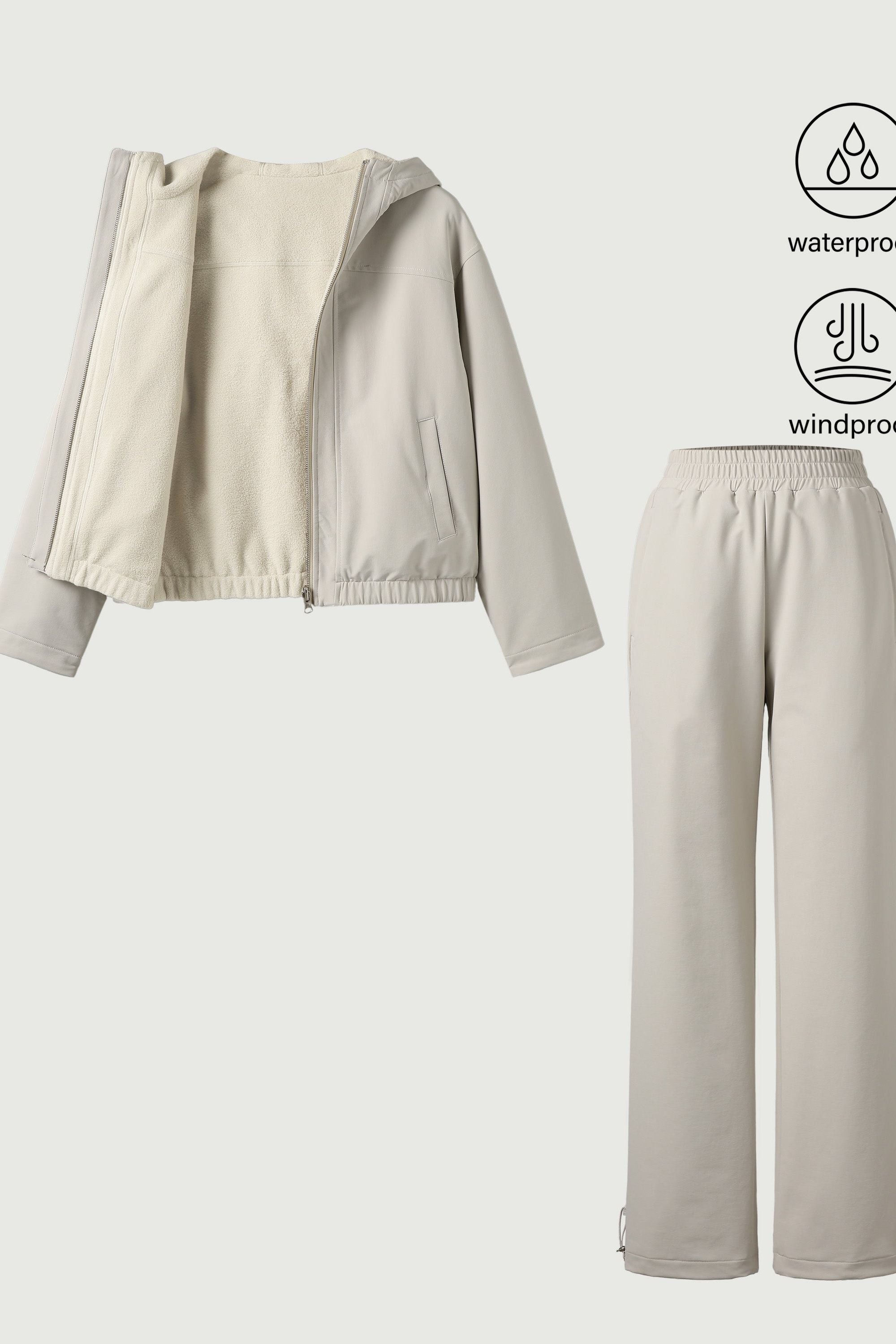 2Pcs Set Water-Proof Reversable Jacket & Elastic Waist Pant