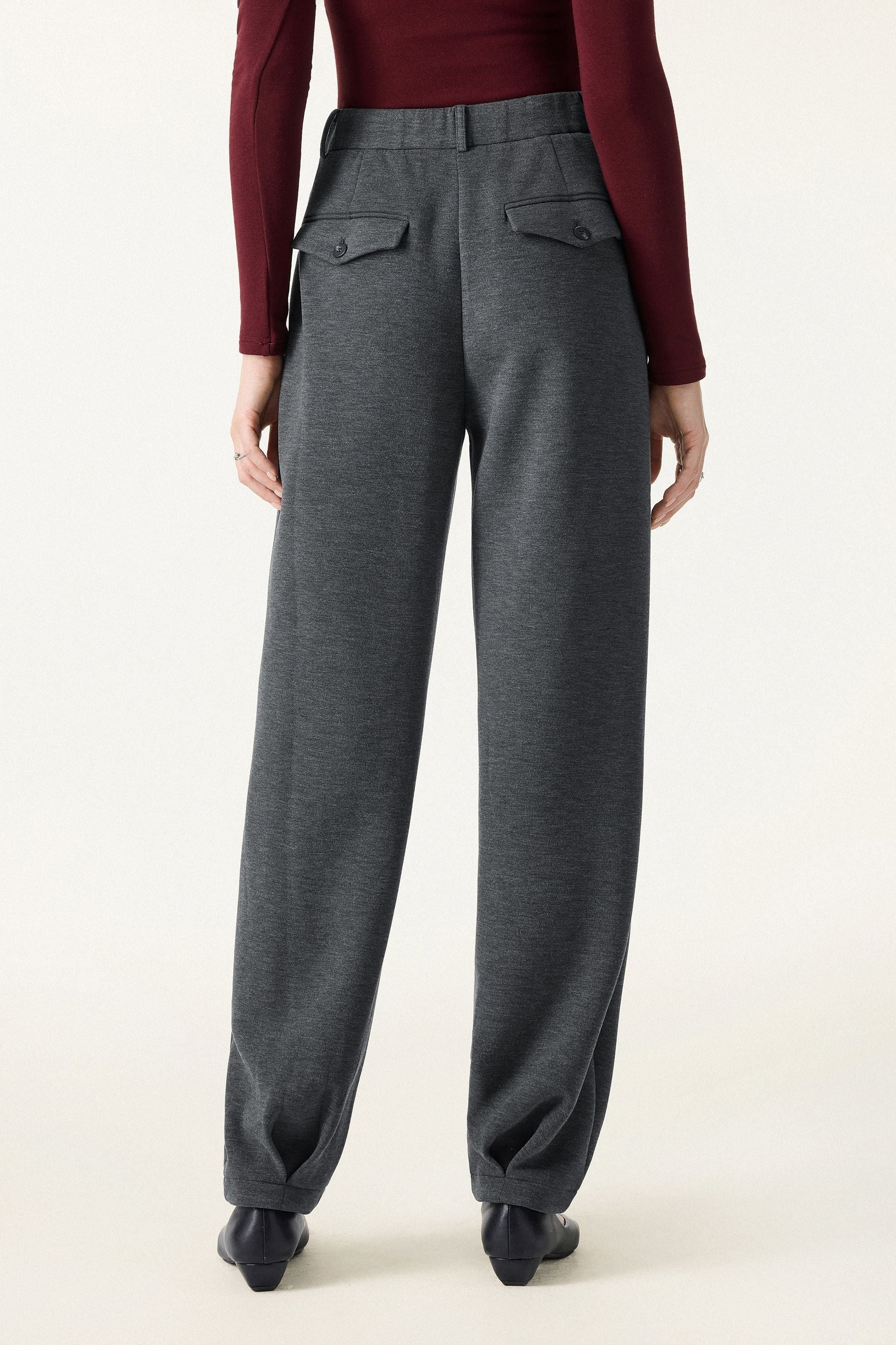 Cozy Warm High Rise Tapered Utility Pants with Pockets
