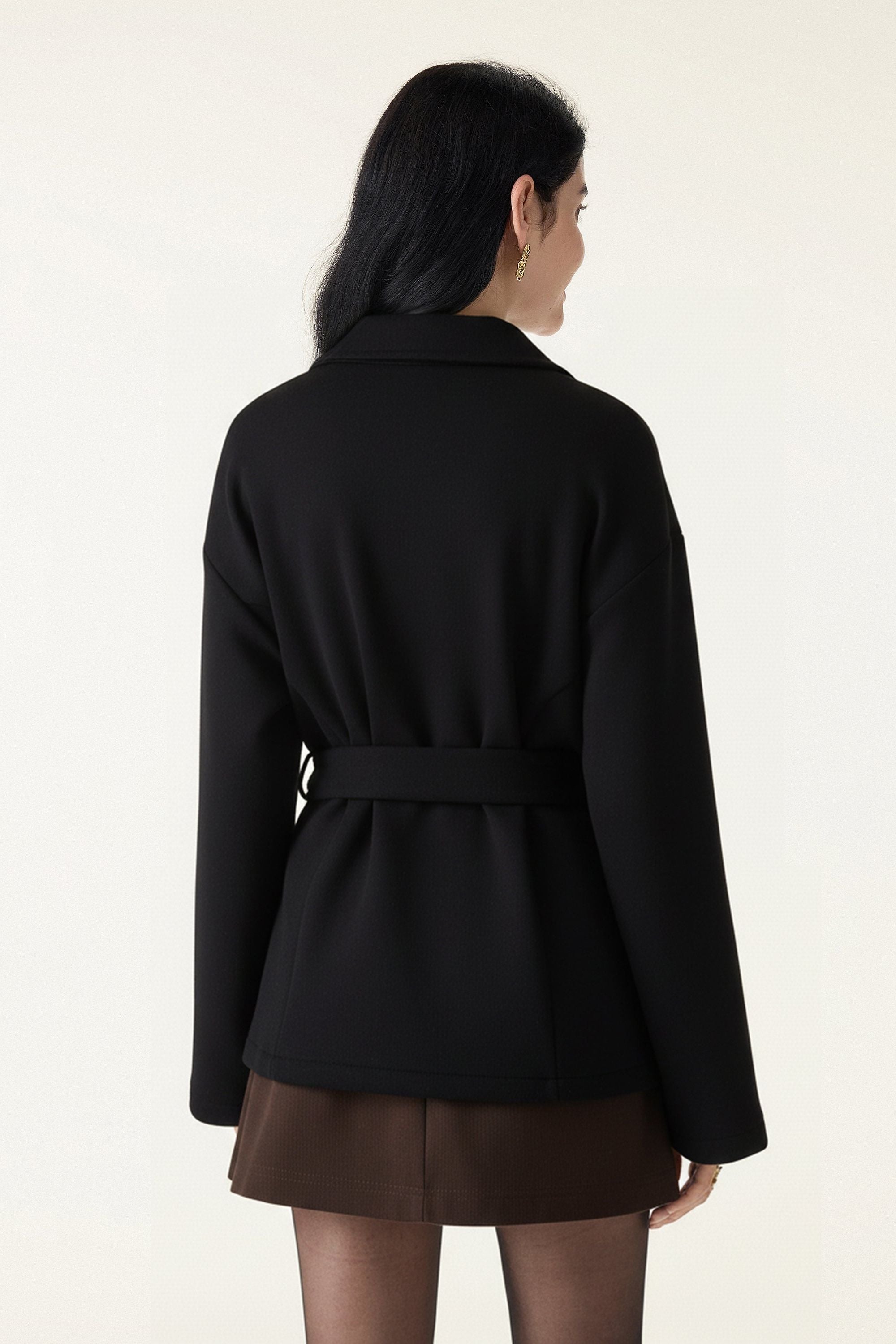 Belted Button Front Jacket