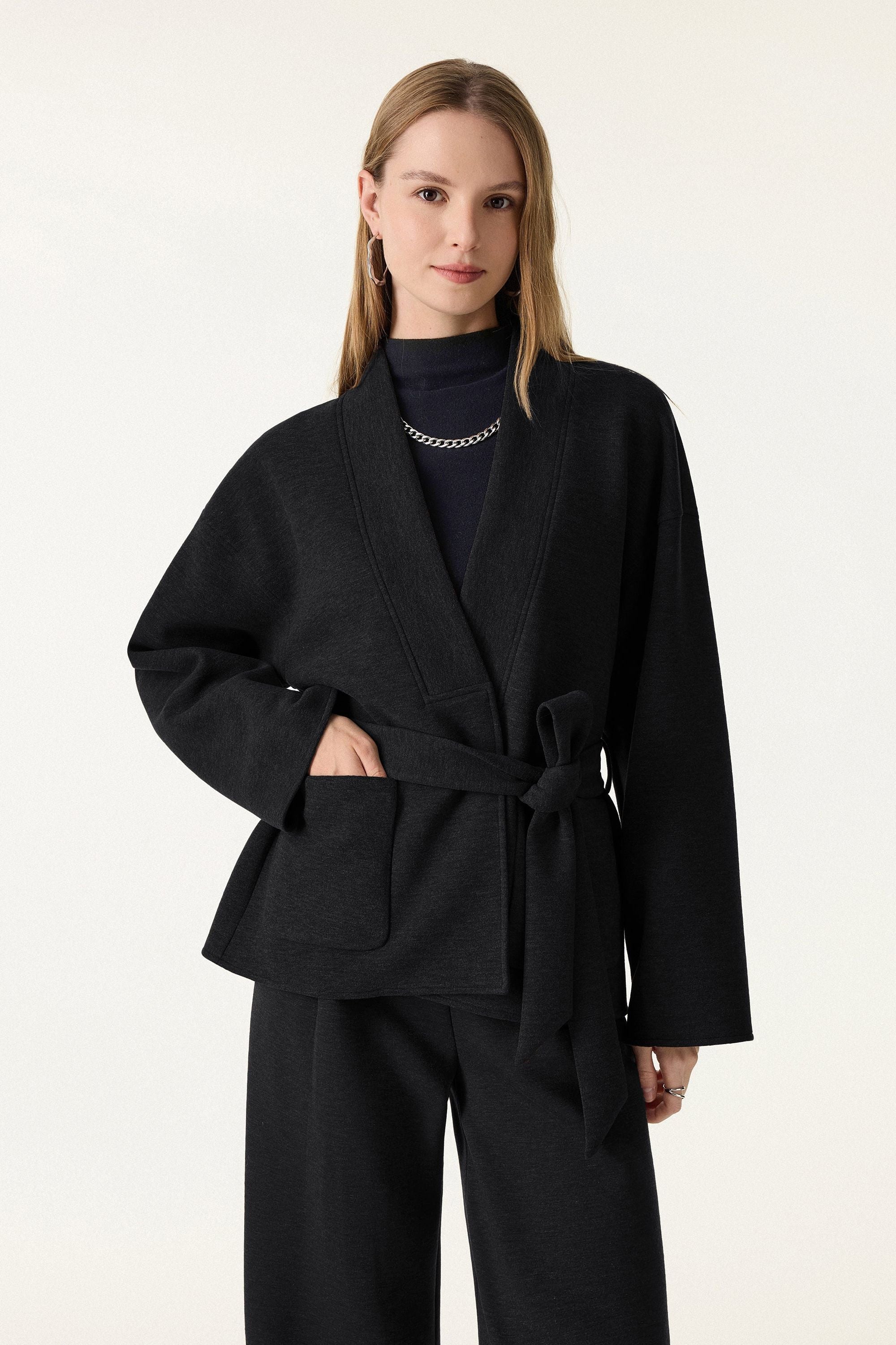 Belted Robe Style Coat