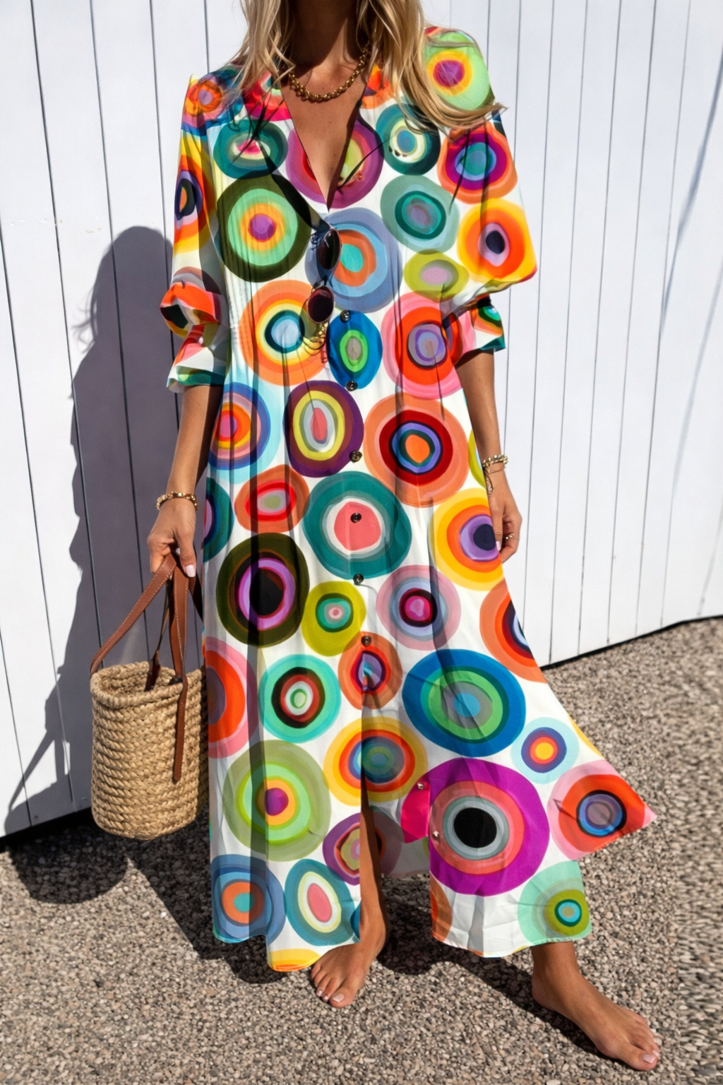 Azure Palm Relaxed Fit Dress