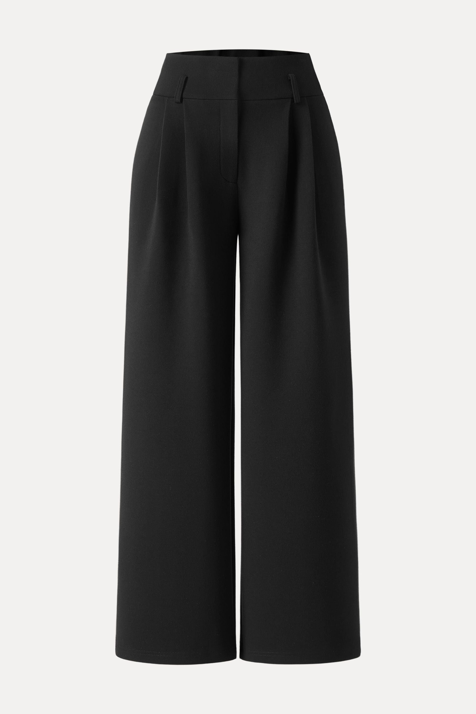 Cozy Warm High Rise Wide Leg Trousers with Pockets