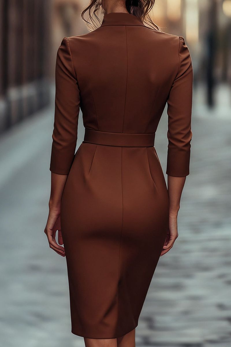 Refined Belted Sheath Dress