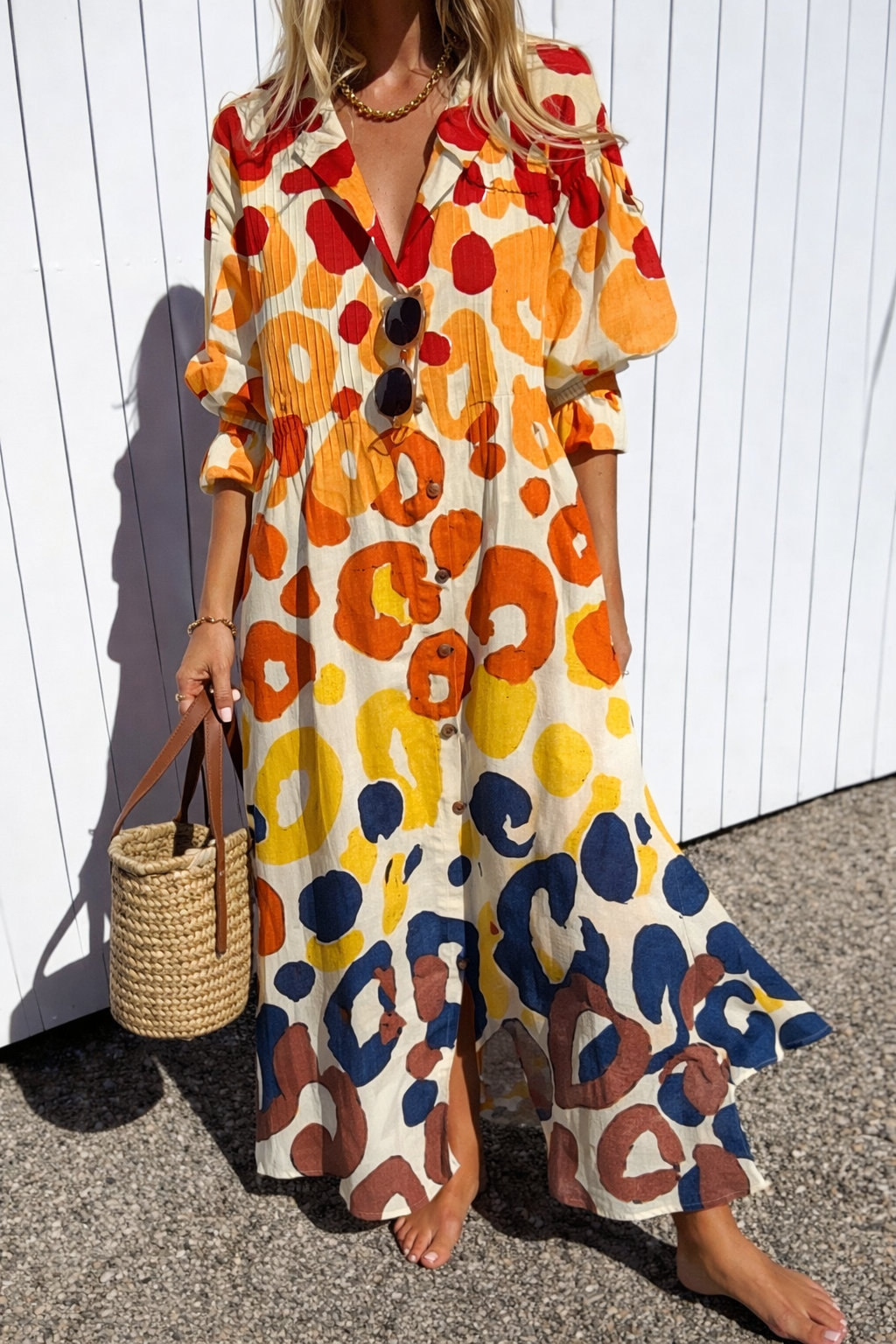 Azure Palm Relaxed Fit Dress