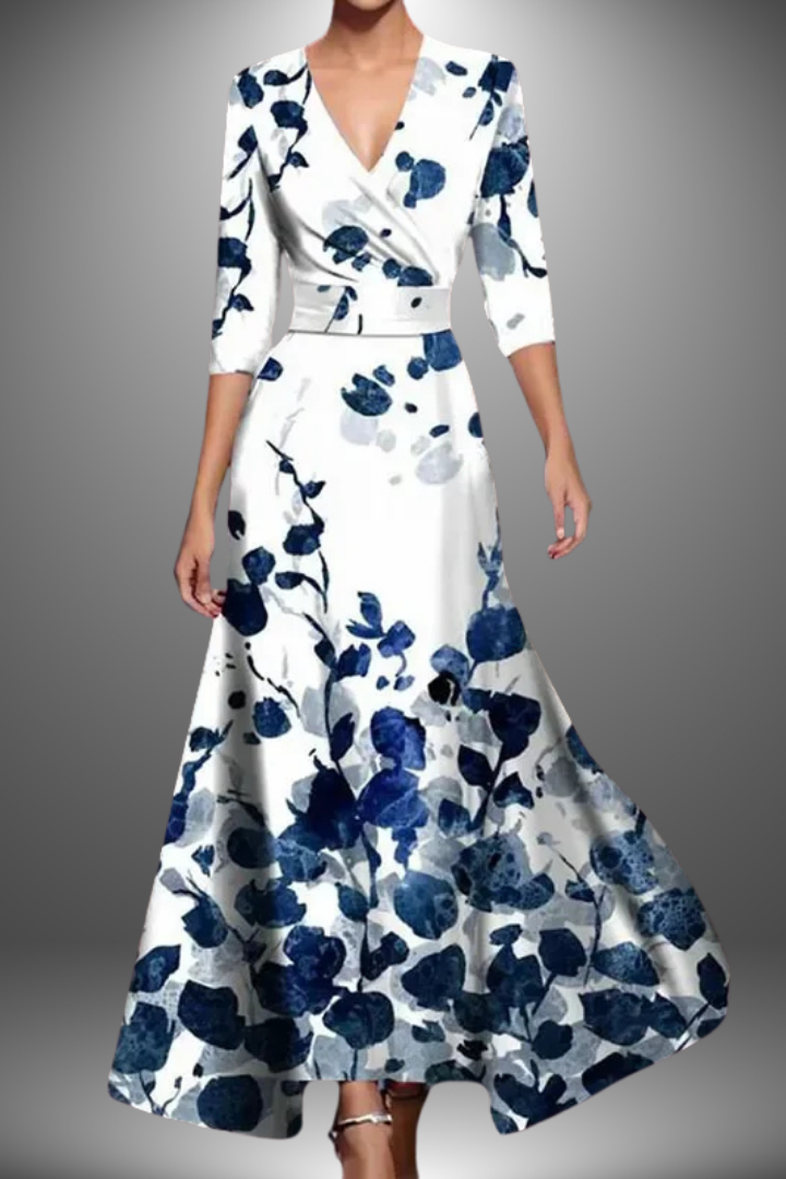 Scarlet Bloom Wrap Maxi Dress