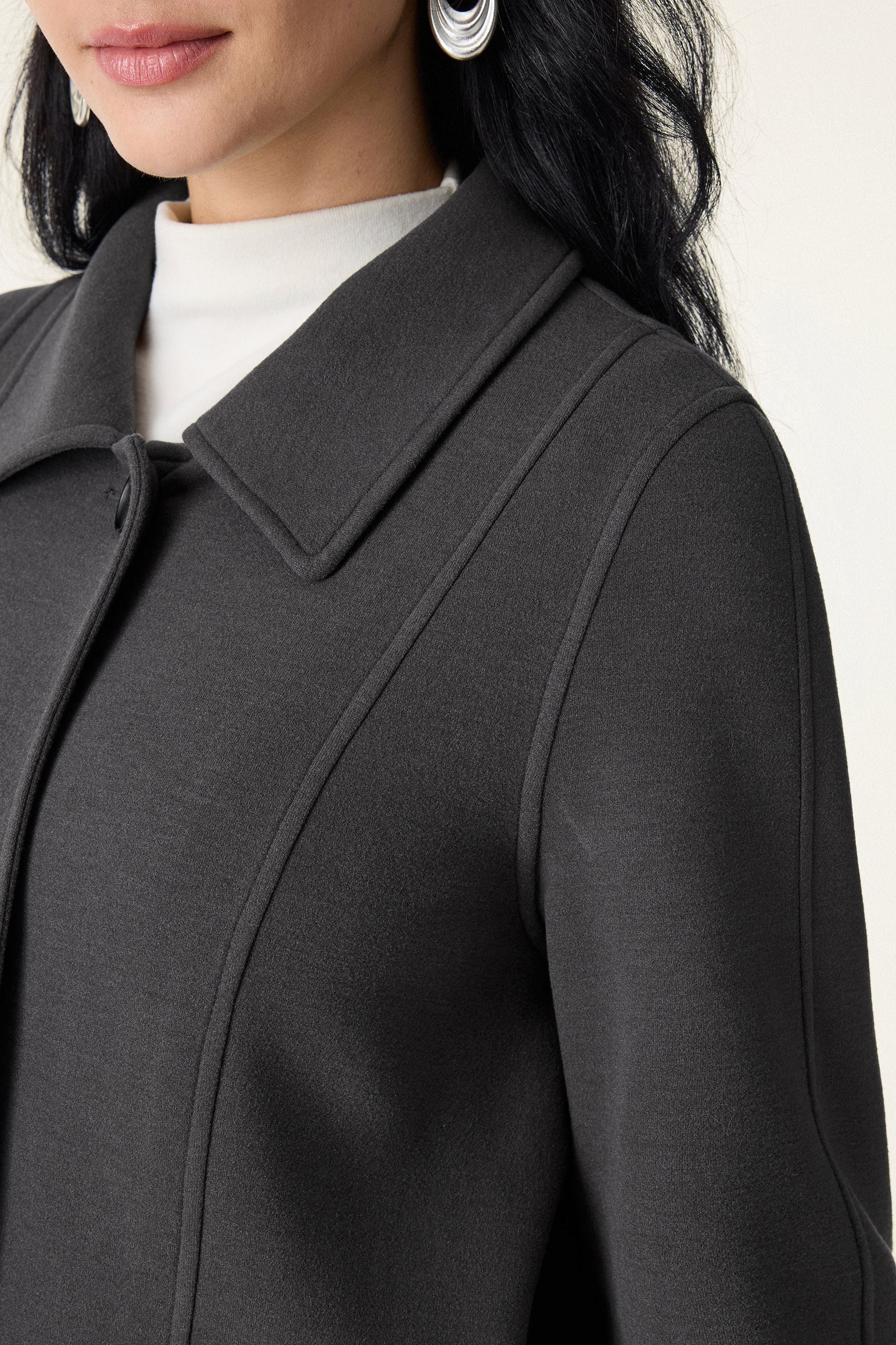 Button Front Collared Coat