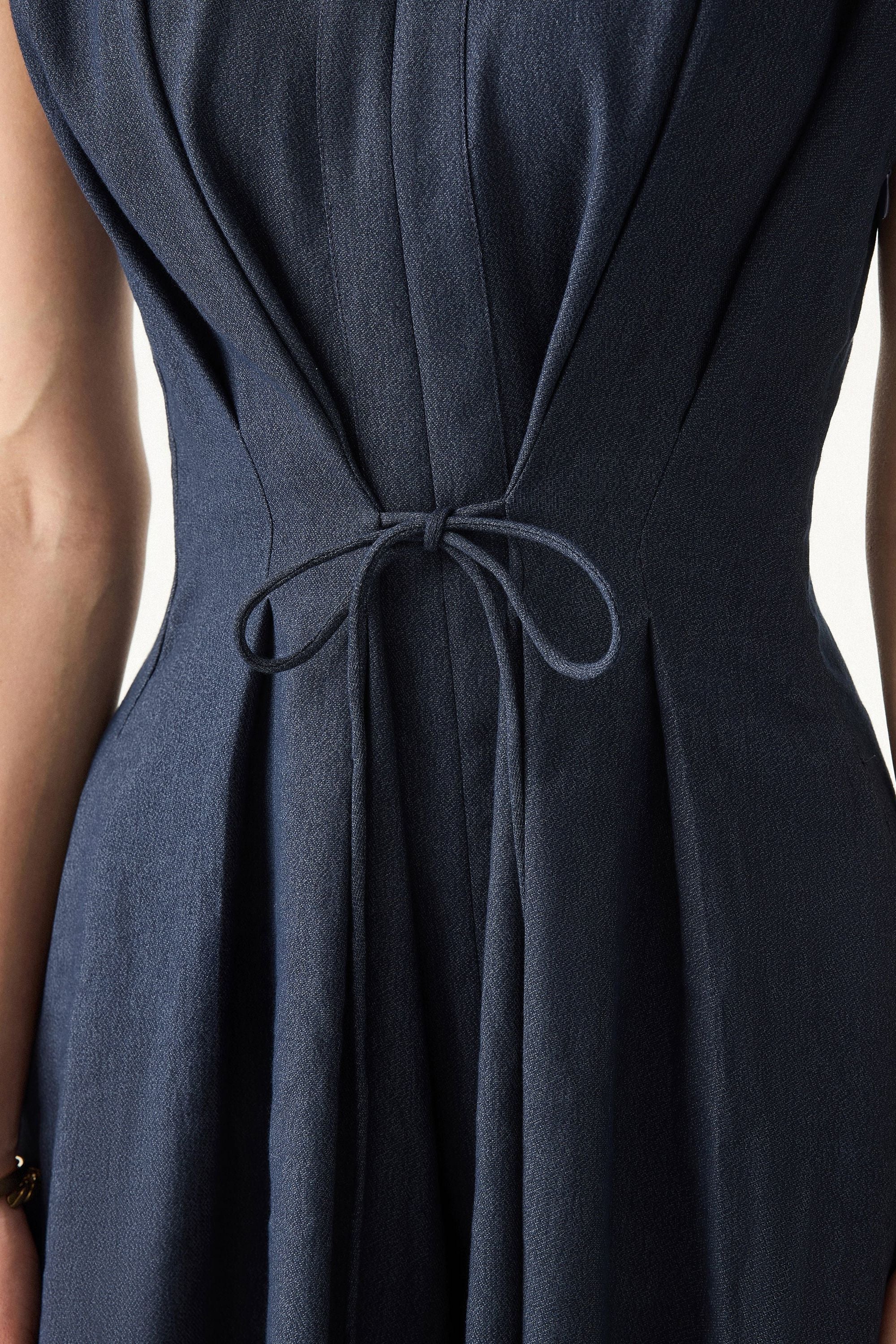 V-neck Dress with Drawstring