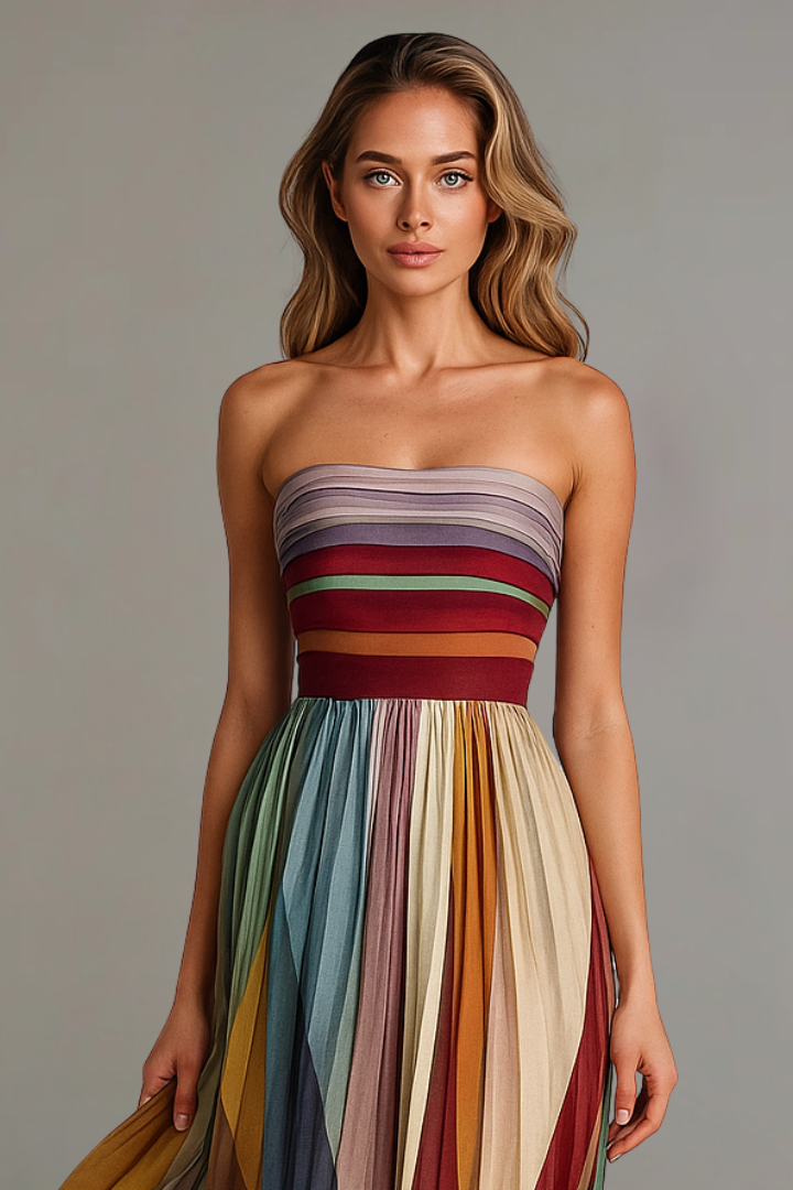 Luxe Multi-Stripe Maxi Dress