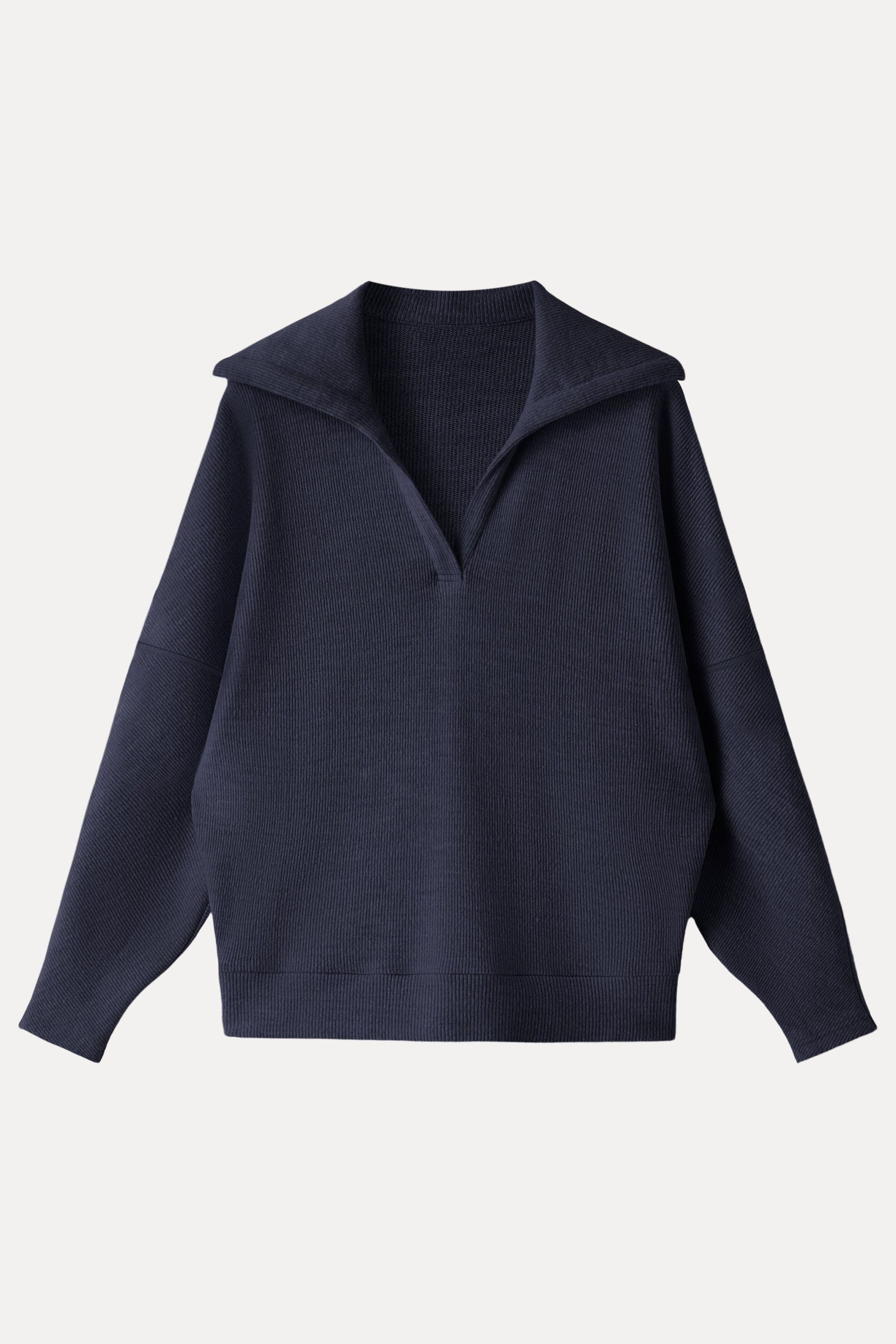 V-Neck Batwing Sleeve Pullover