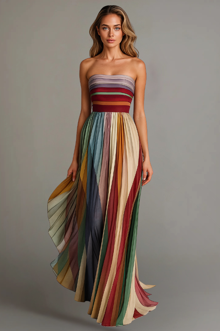Luxe Multi-Stripe Maxi Dress