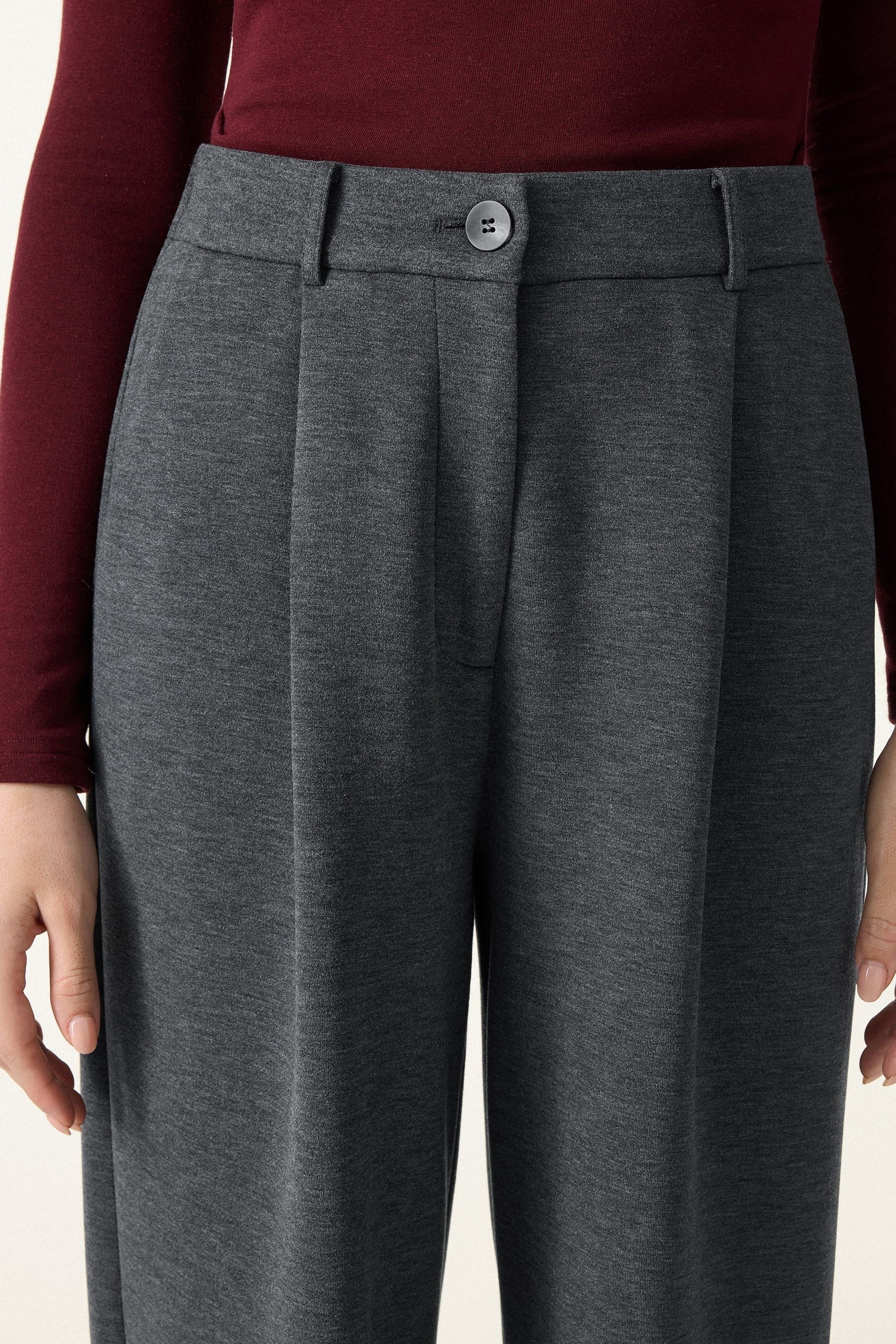 Cozy Warm High Rise Tapered Utility Pants with Pockets