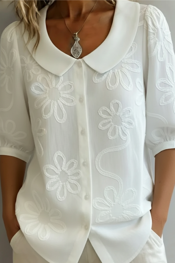 Floral Collar Blouse