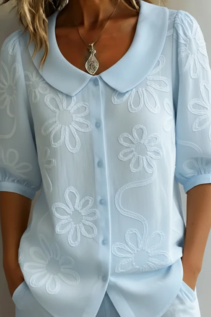 Floral Collar Blouse