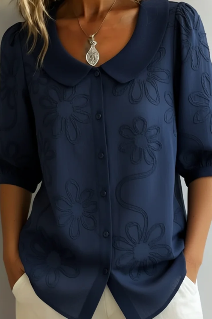 Floral Collar Blouse
