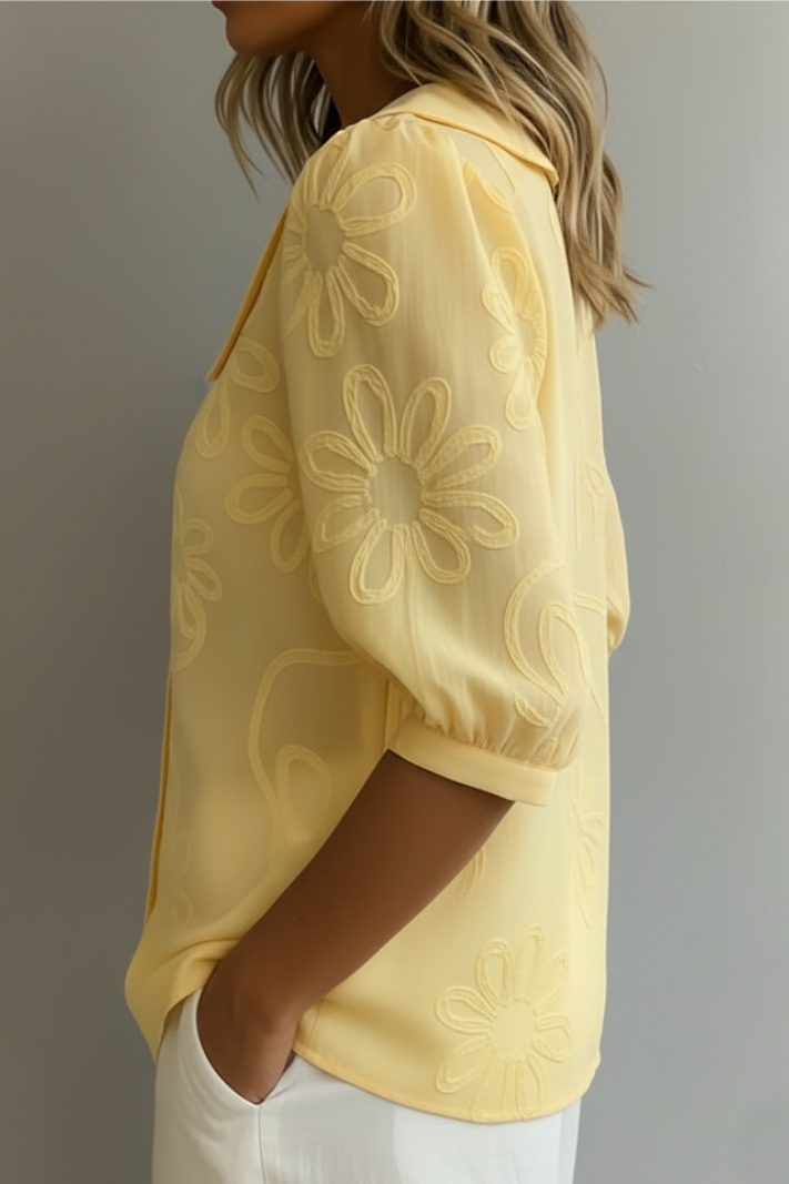 Floral Collar Blouse