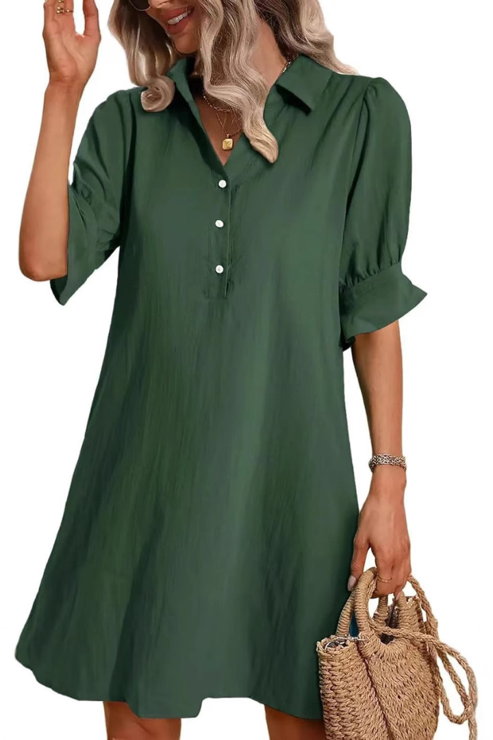 Casual Button Down Shirt Dress
