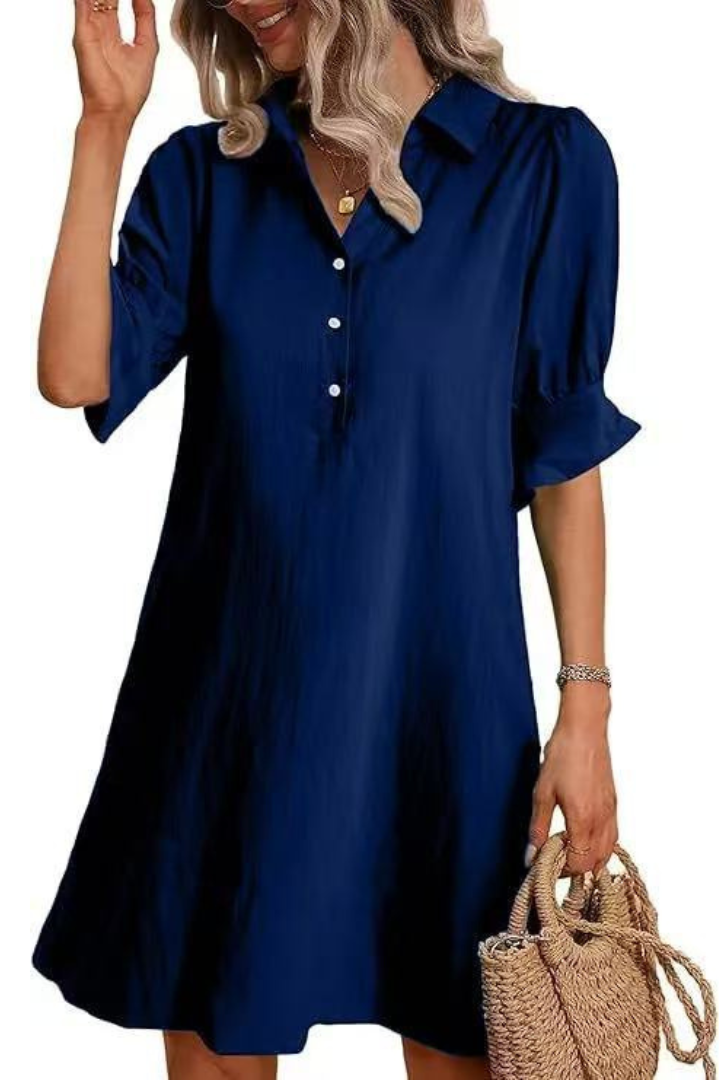 Casual Button Down Shirt Dress