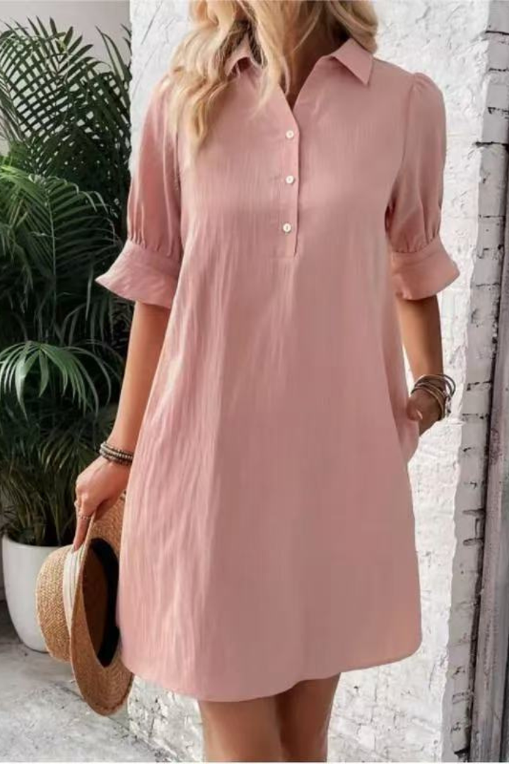 Casual Button Down Shirt Dress