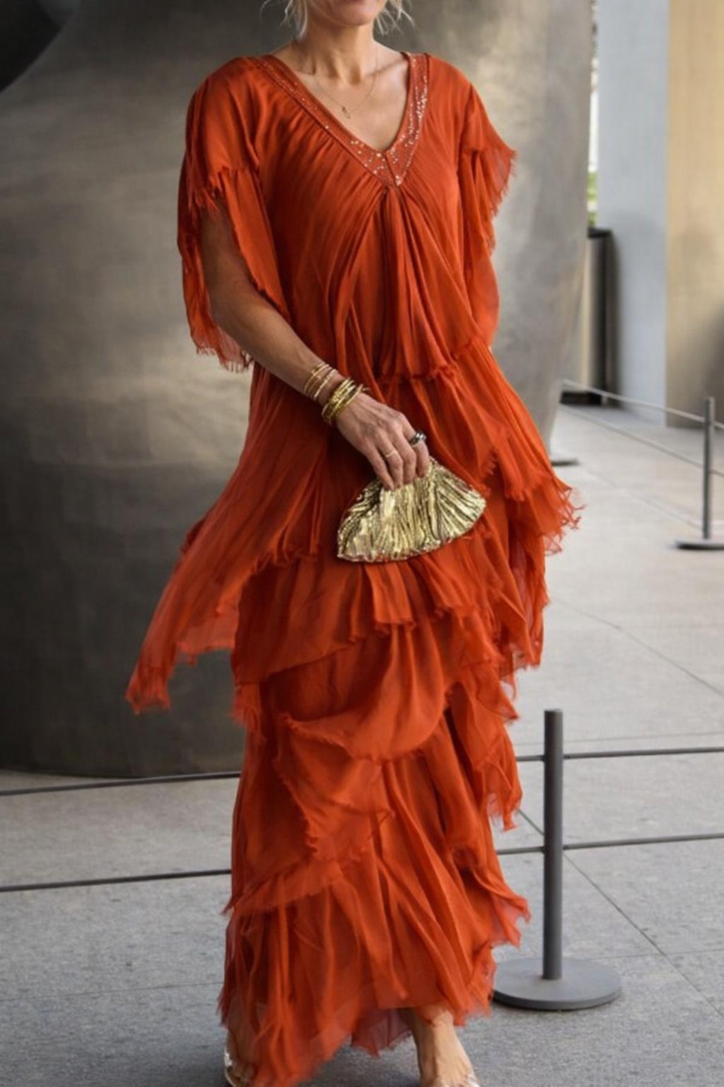 Luxe V-Neck Statement Dress