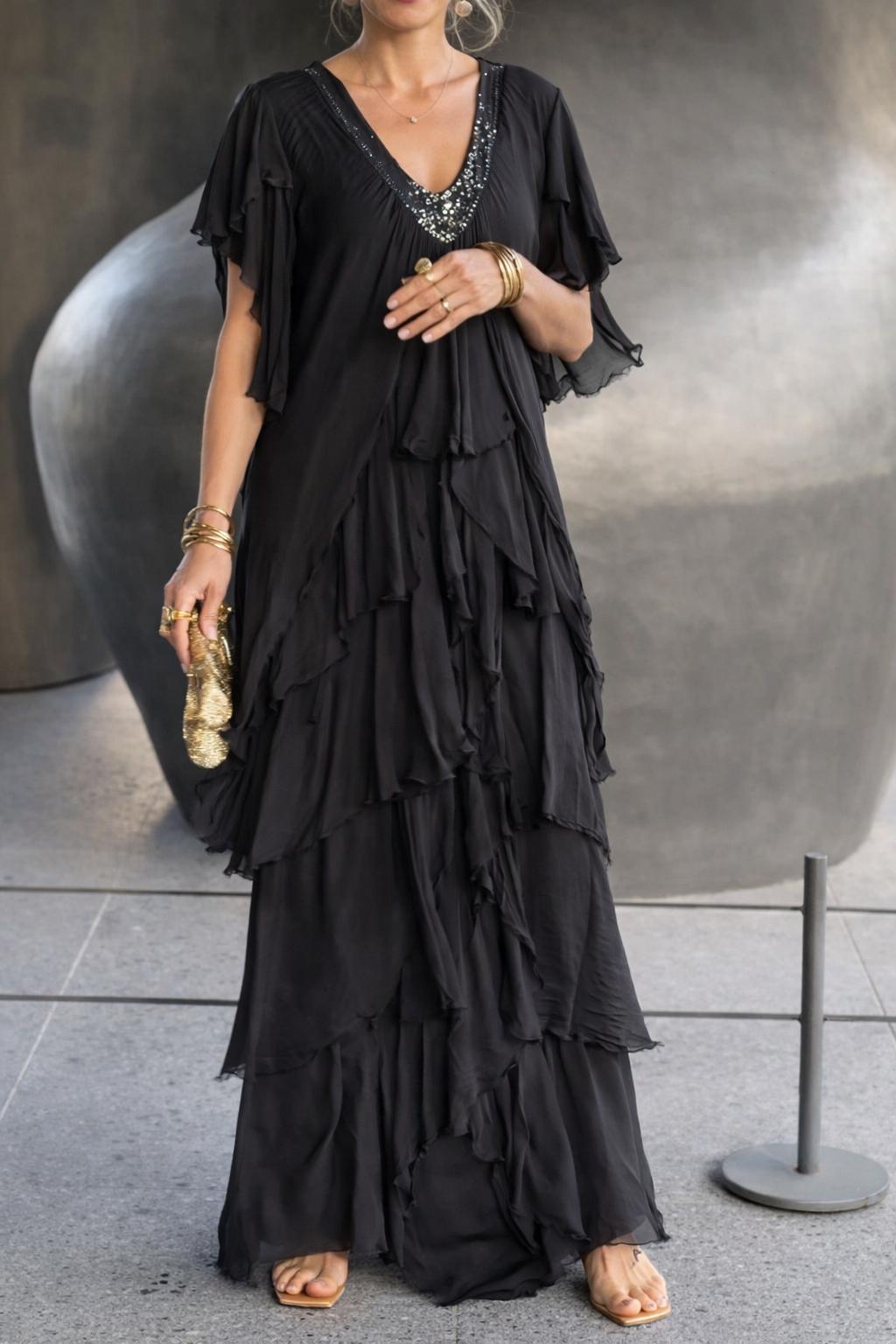 Luxe V-Neck Statement Dress