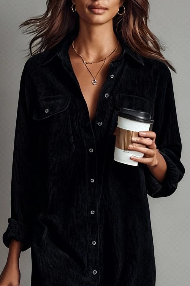 Chic Corduroy Midi Dress