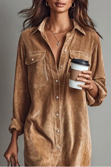 Chic Corduroy Midi Dress