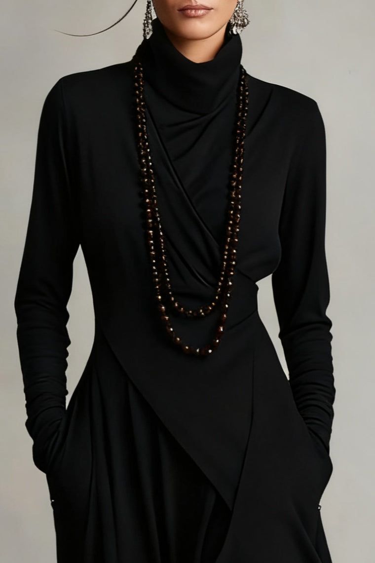 Giorgia - Purple Asymmetrical Pleated Maxi Dress