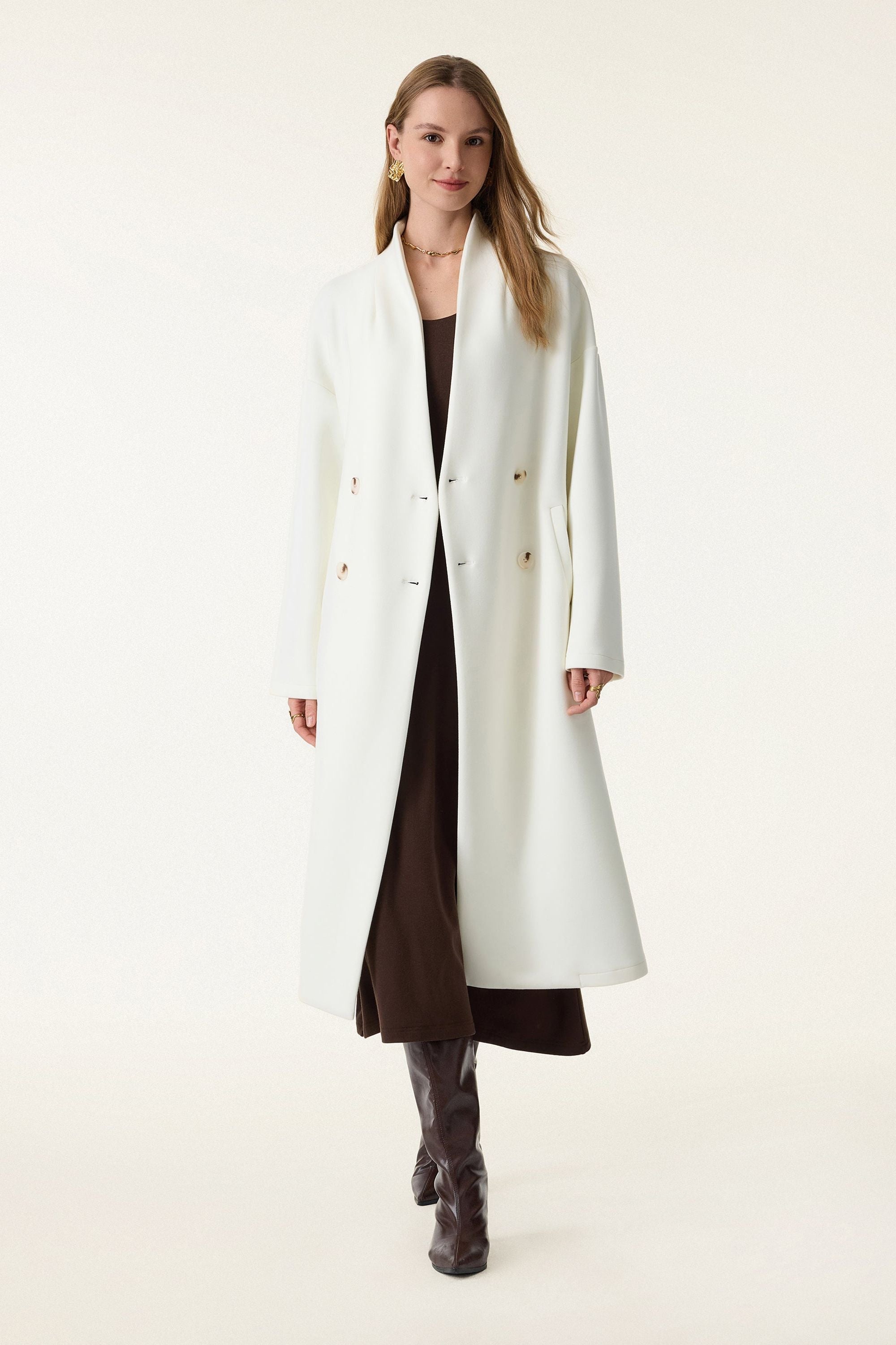 Double-breasted Stand Collar Coat