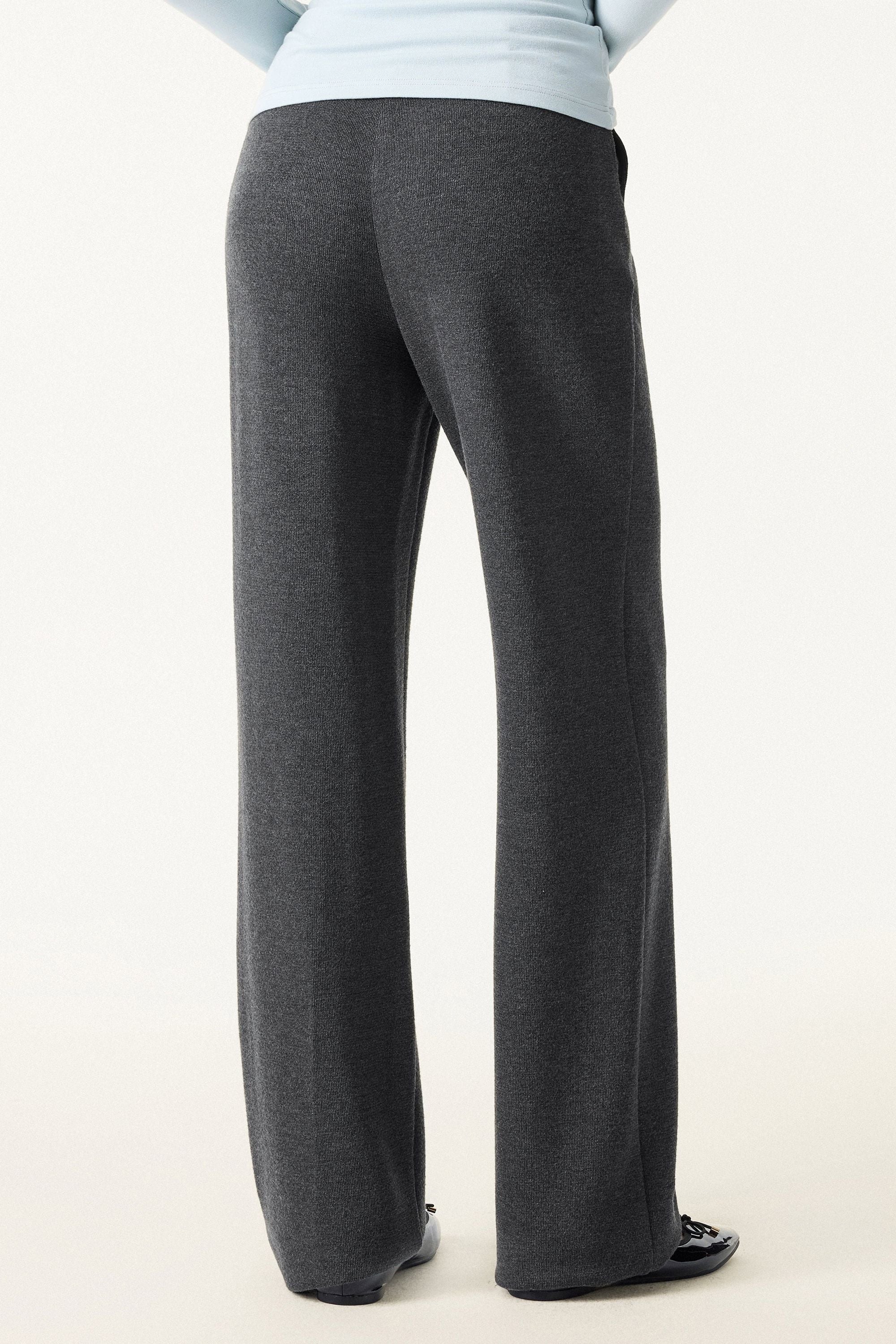 2Pcs Set Long Sleeve Top & Mid Rise Straight Leg Pants