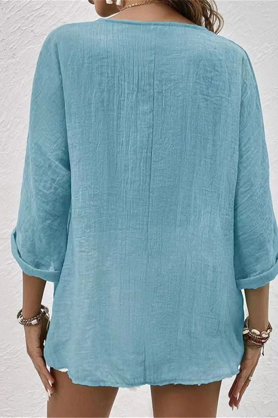 Coastal Breeze Button Blouse