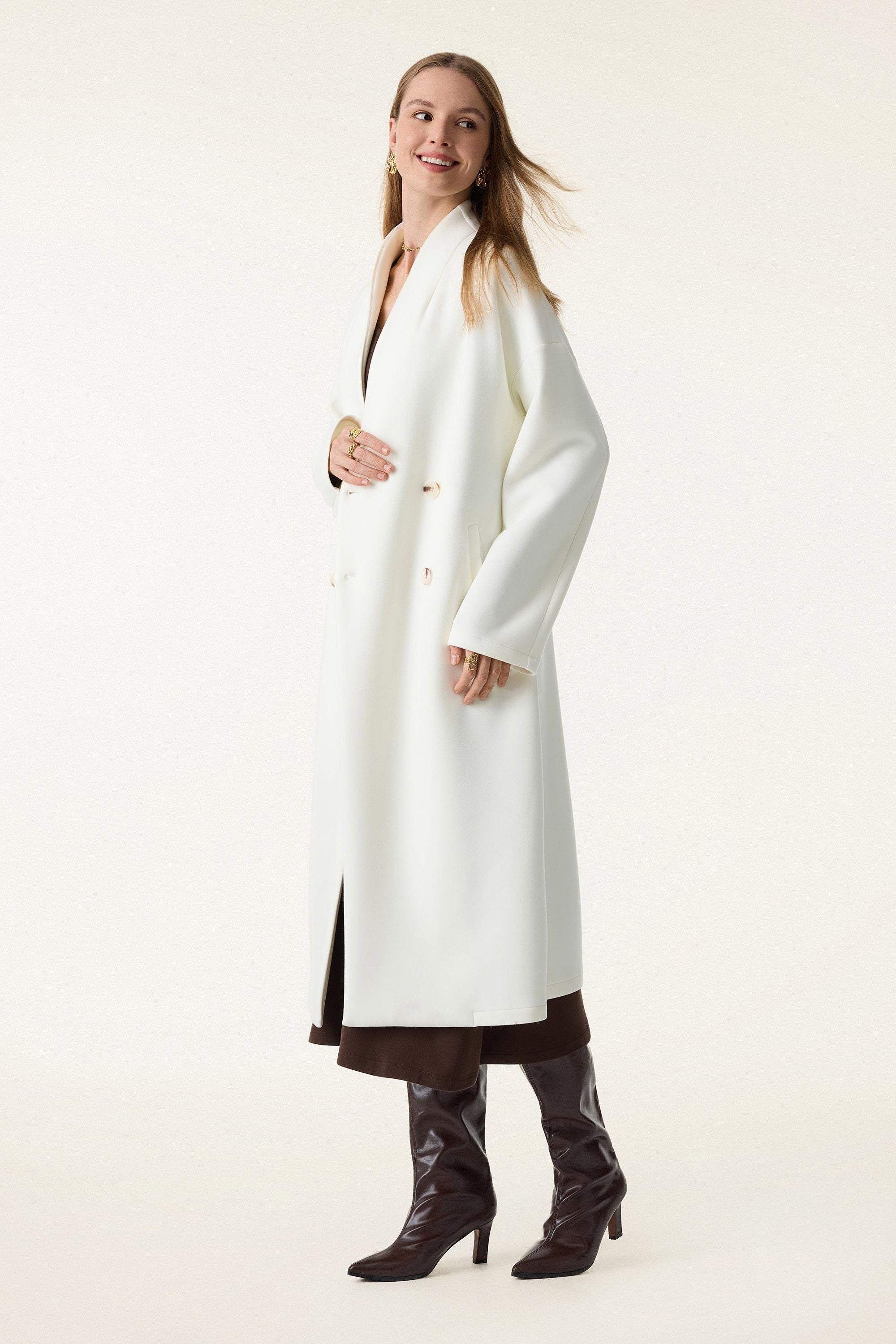 Double-breasted Stand Collar Coat