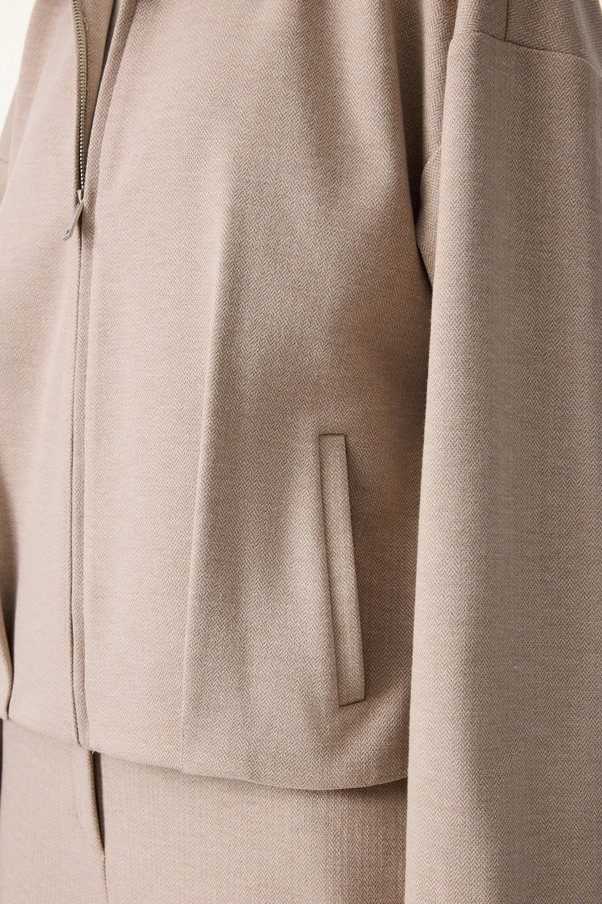 2Pcs Set Full Zip Jacket & Mid Rise Straight Leg Pants with Pockets