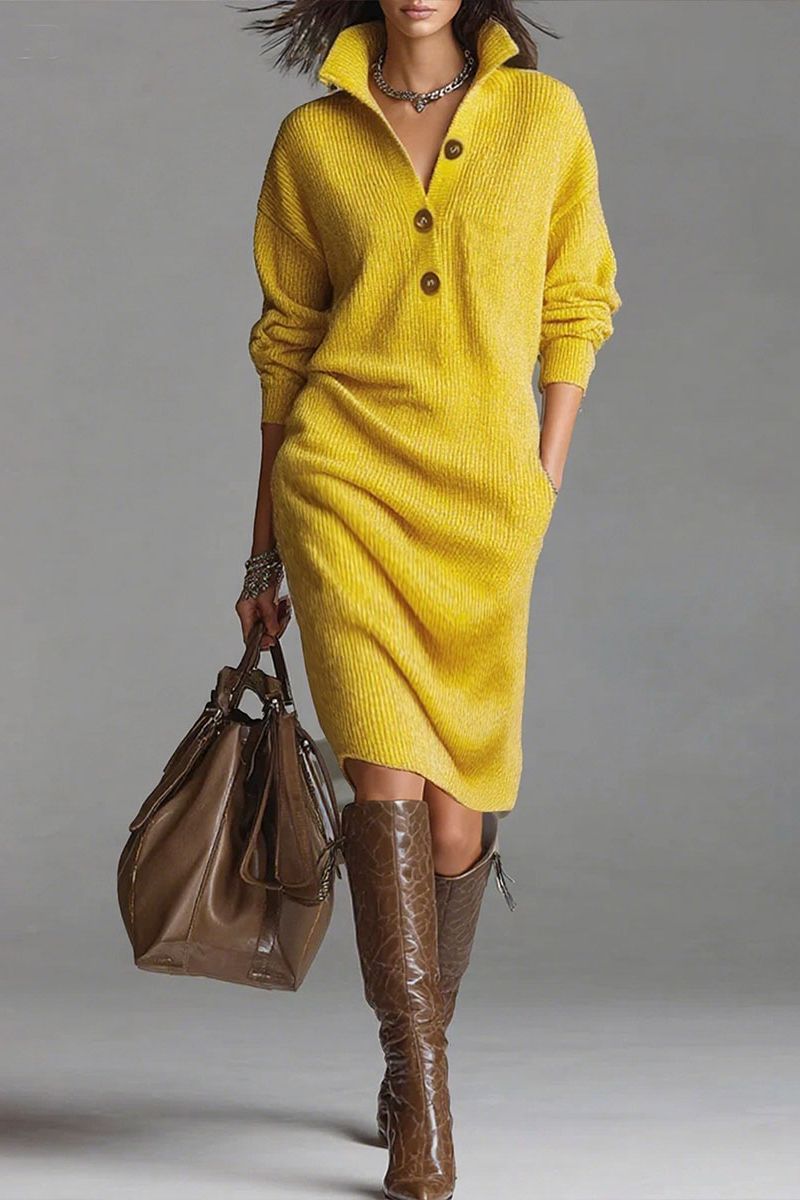 Elegant ribbed midi dress