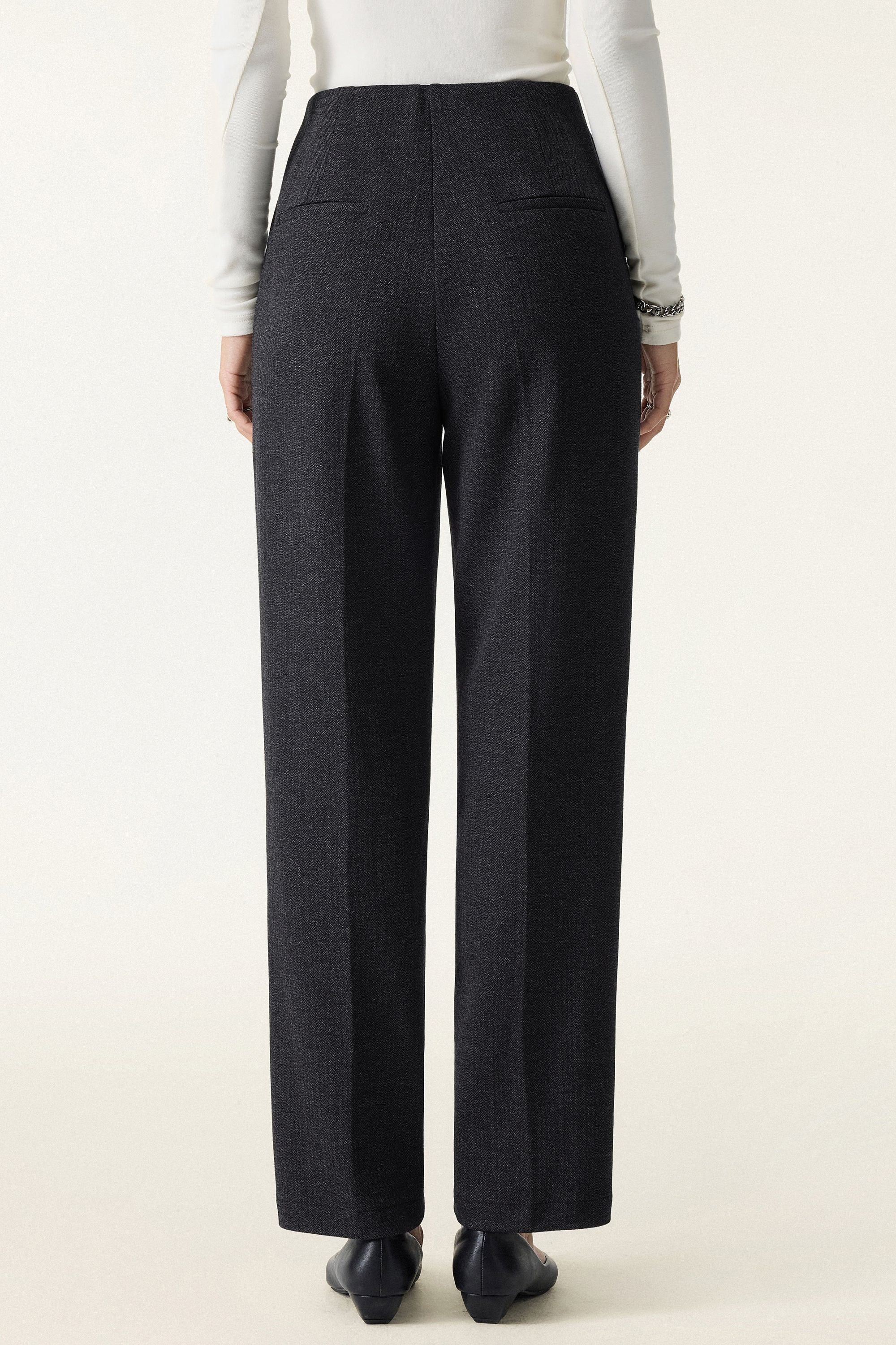 2Pcs Set Regular Tapered Trousers & Retro Belted Jacket