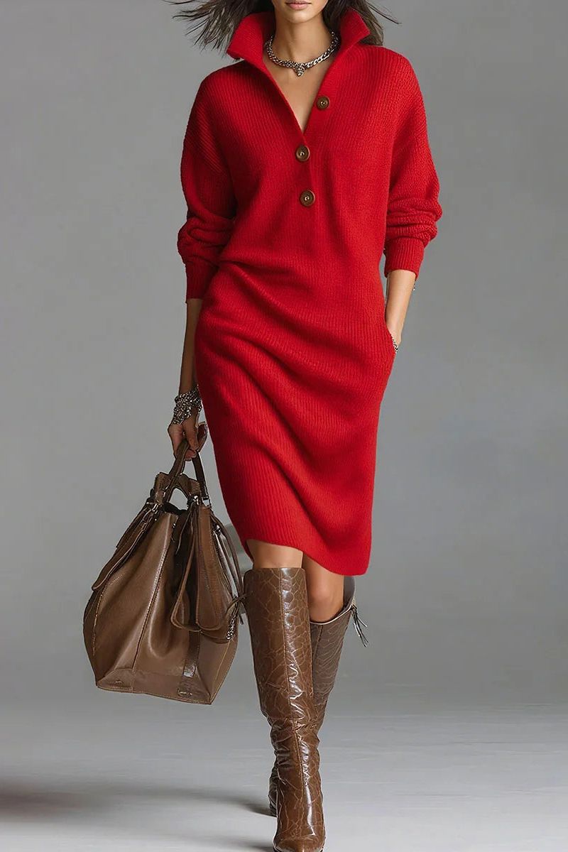 Elegant ribbed midi dress