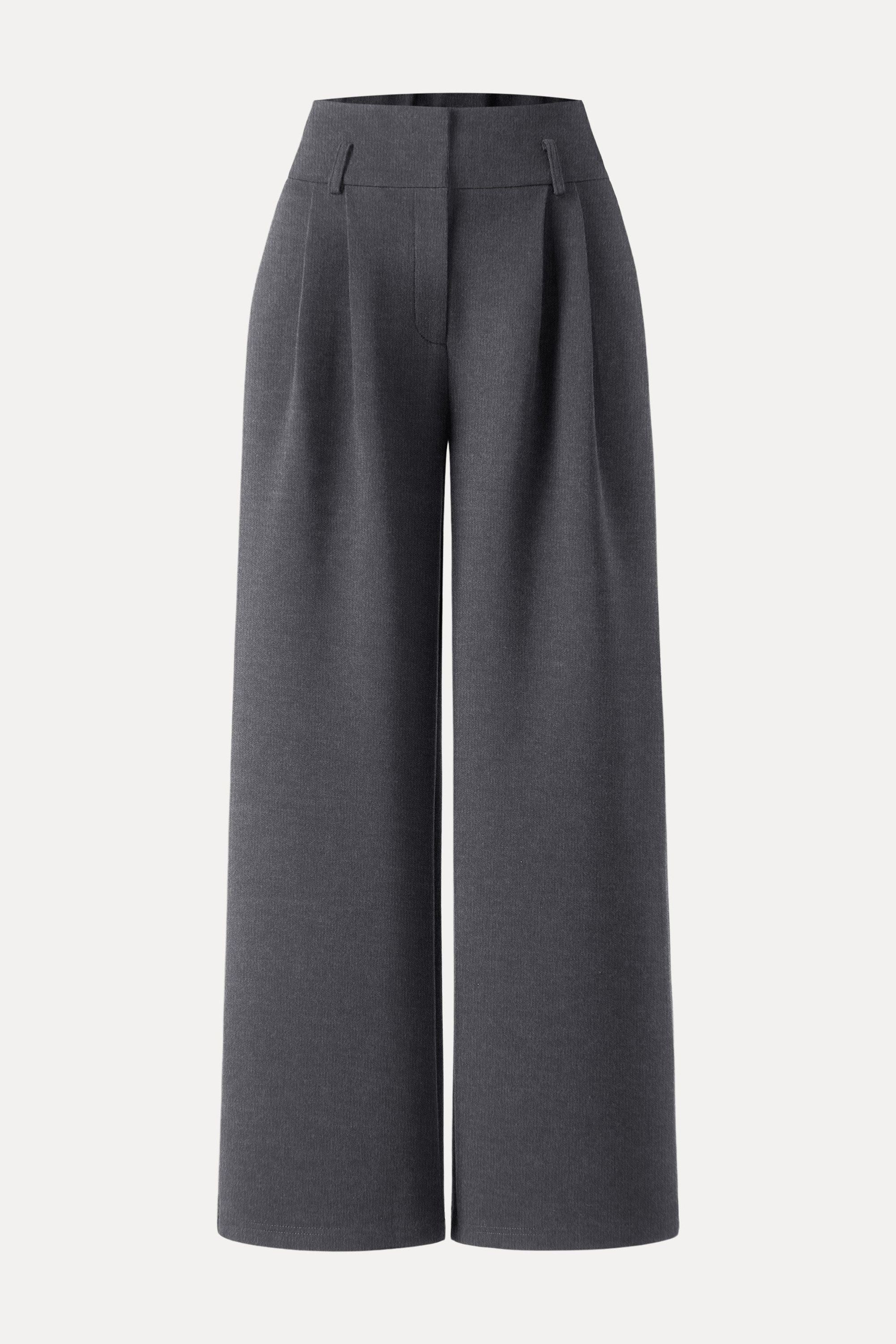 Cozy Warm High Rise Wide Leg Trousers with Pockets