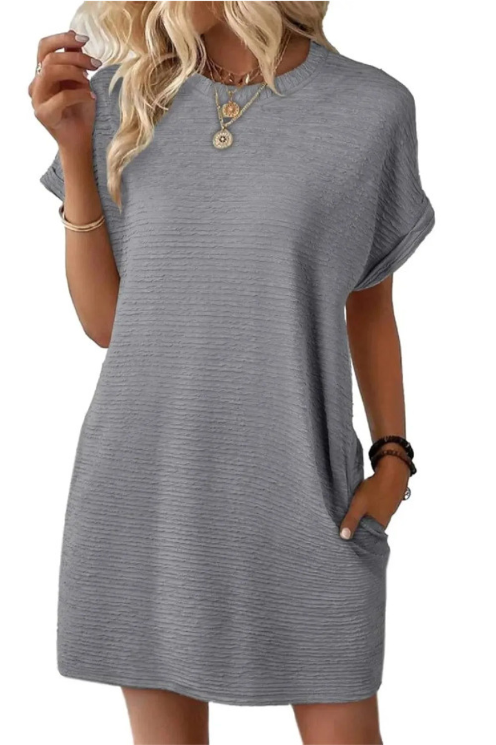 Casual Minimalist Round Neck Dress