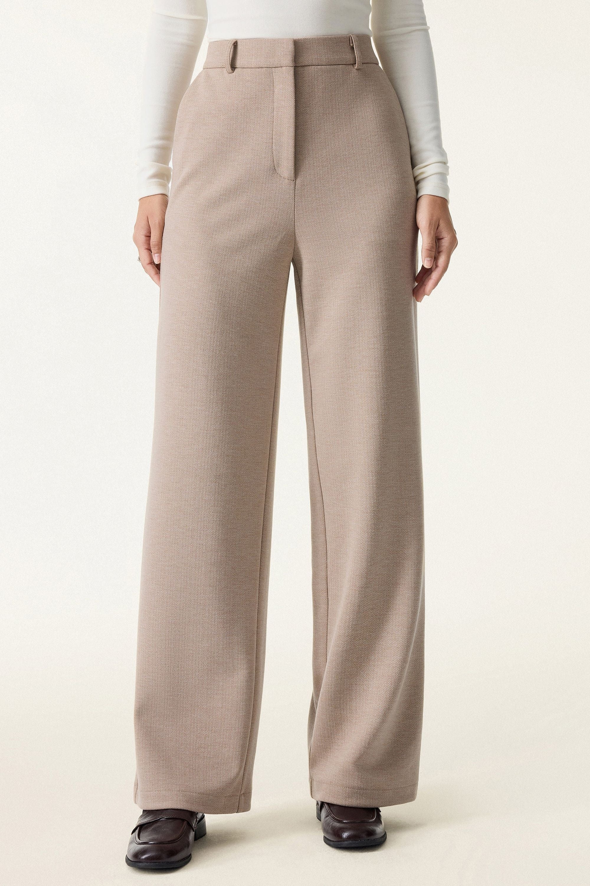 2Pcs Set Full Zip Jacket & Mid Rise Straight Leg Pants with Pockets