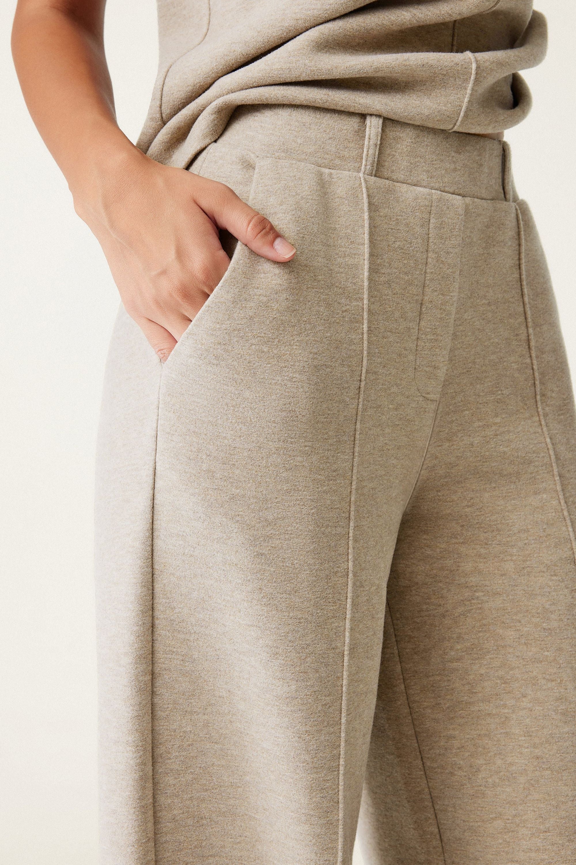 High Waisted Straight Leg Pull On Pant