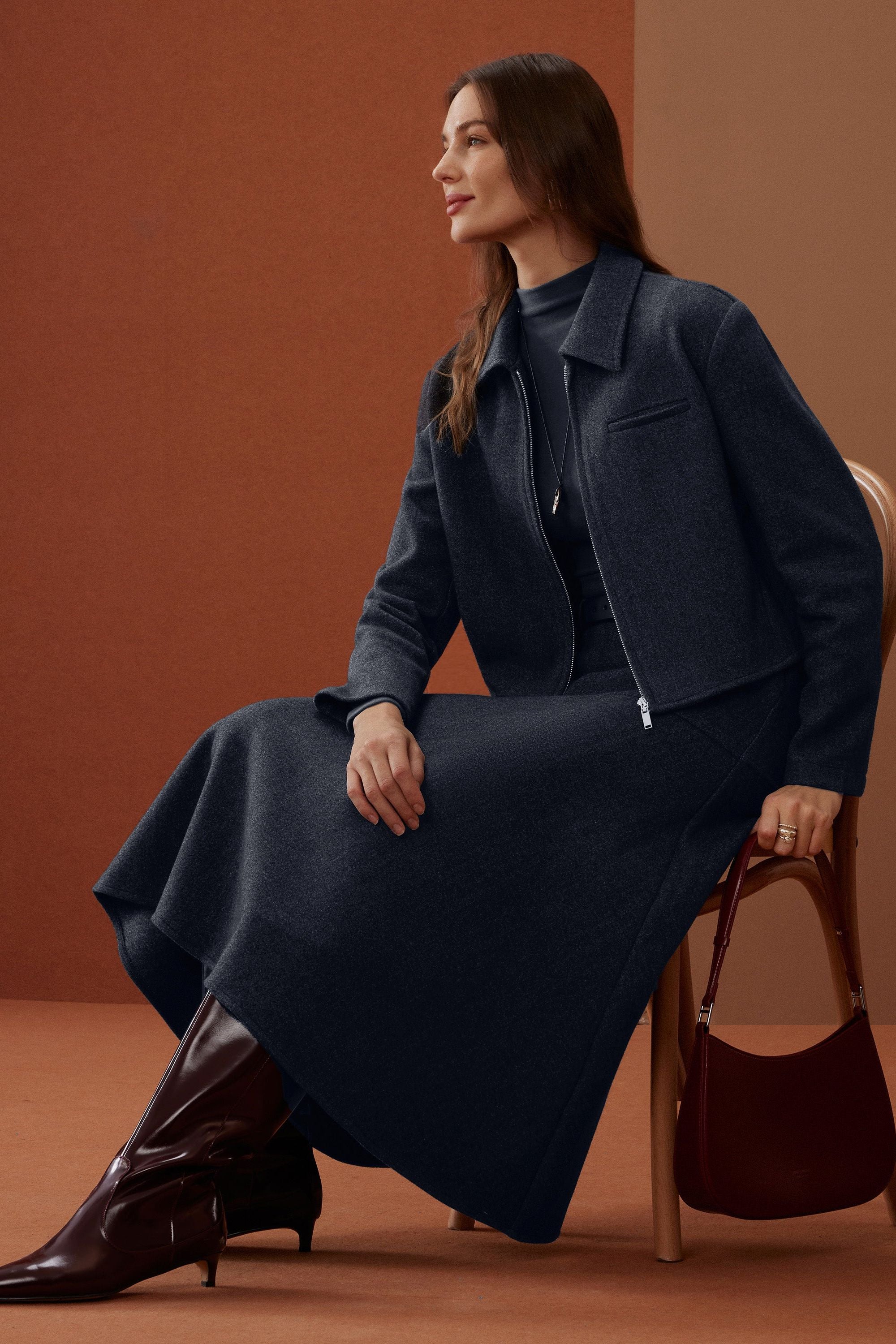 Full-Zip Cropped Jacket