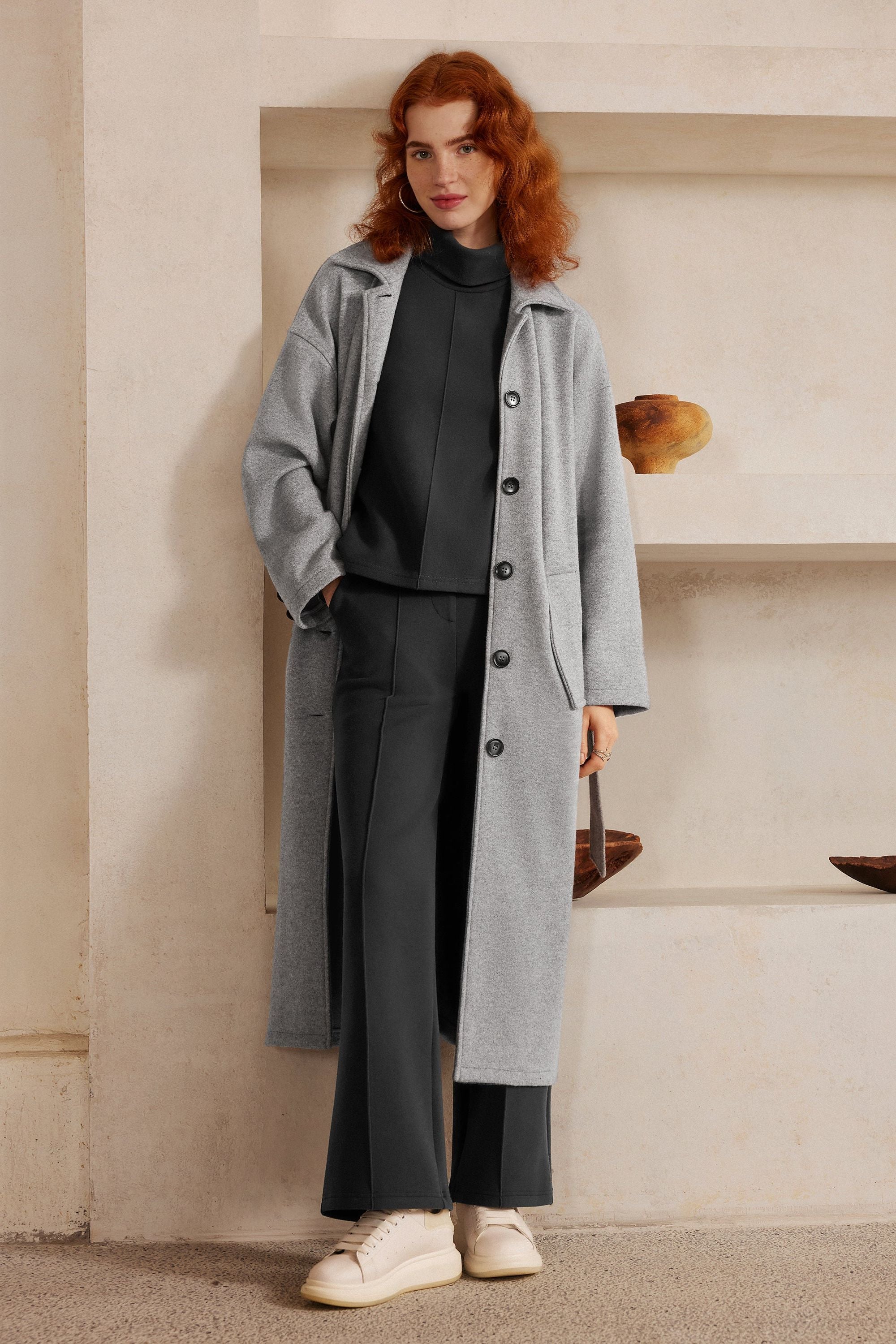 High Waisted Straight Leg Pull On Pant