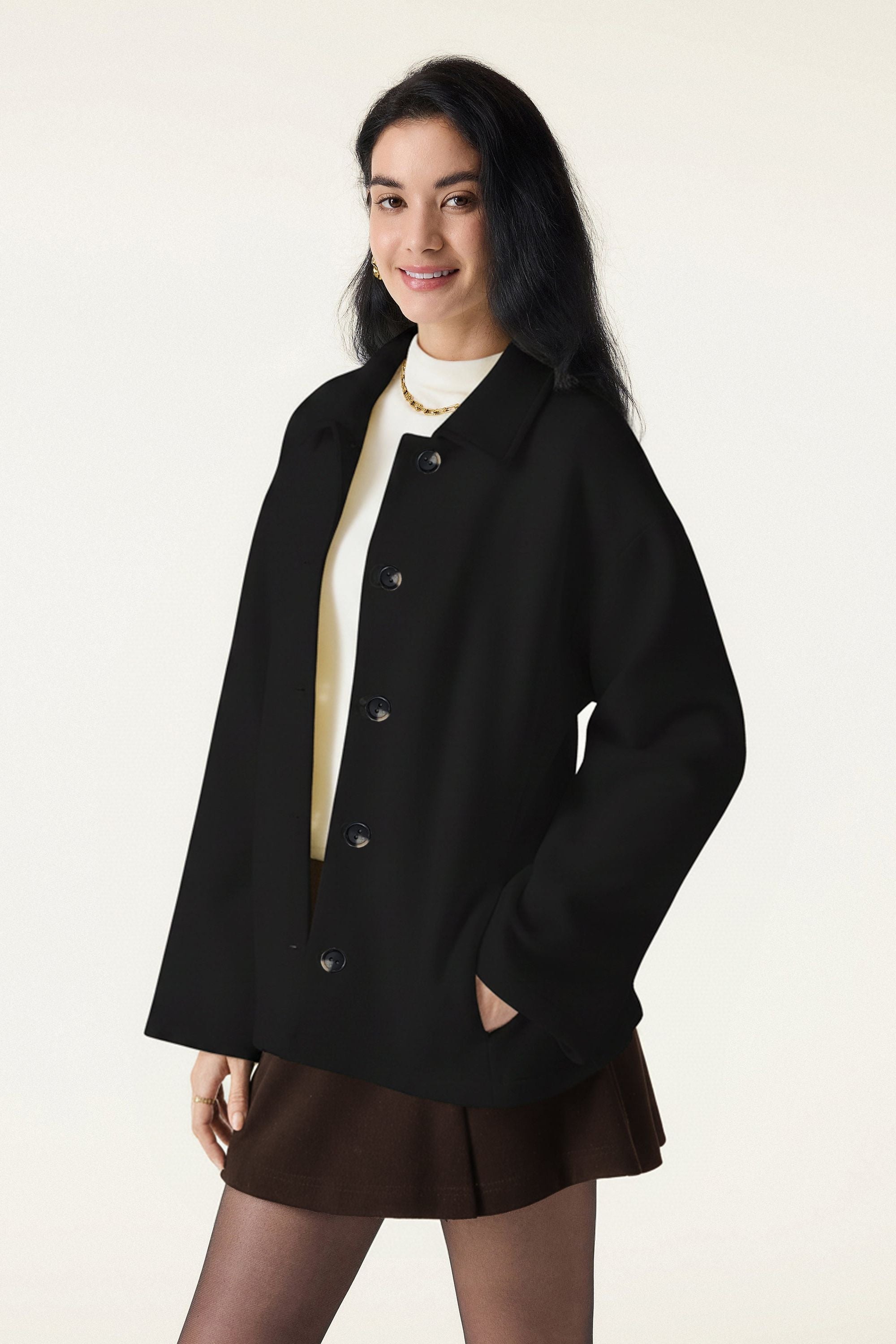 Belted Button Front Jacket