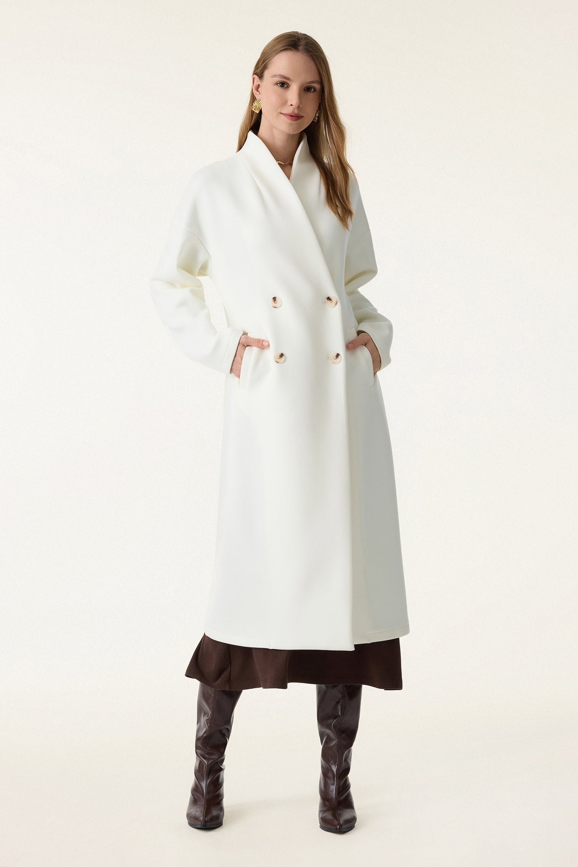 Double-breasted Stand Collar Coat