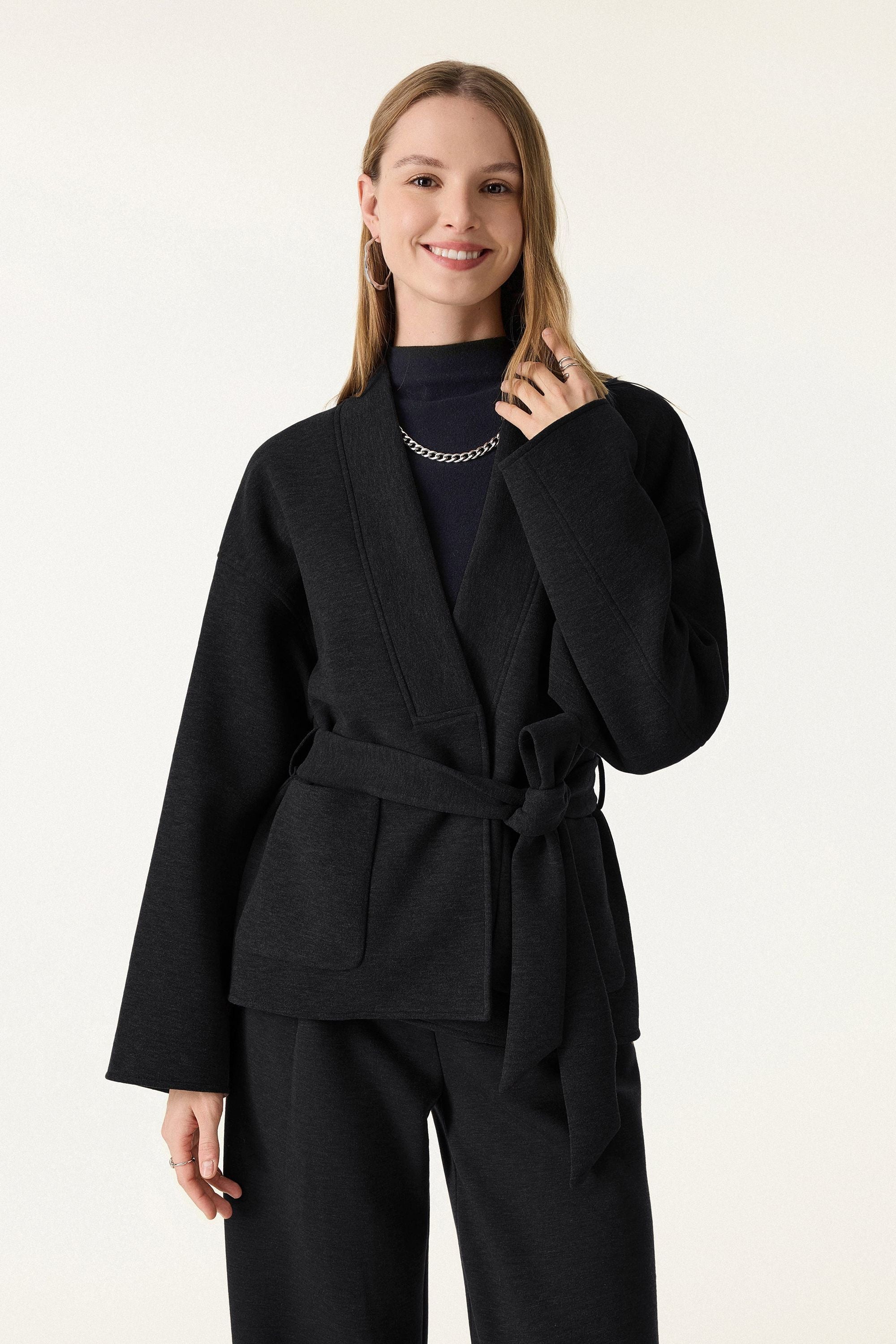 Belted Robe Style Coat
